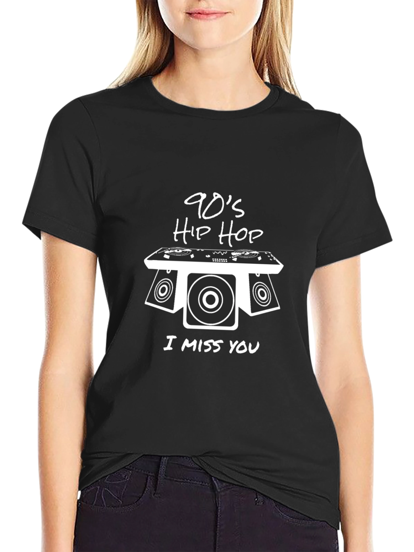 90s Hip Hop I Miss You T-Shirt - Black