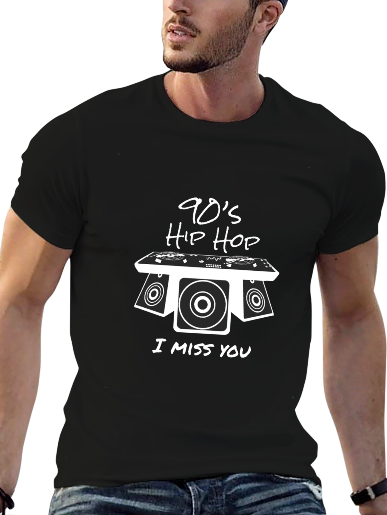 90s Hip Hop I Miss You T-Shirt - Black