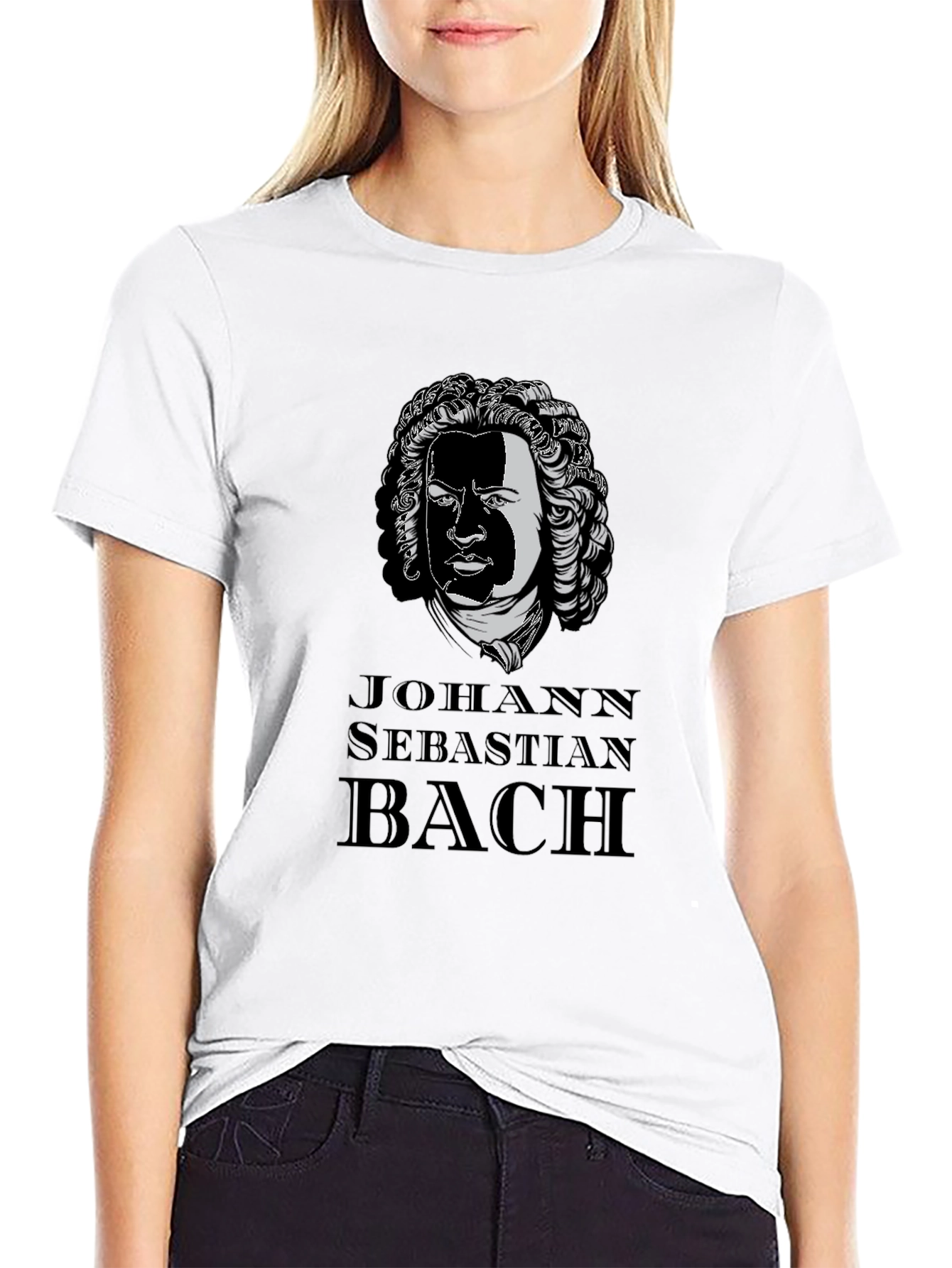 Johann Sebastian Bach Graphic Tee - Black Cotton T-Shirt