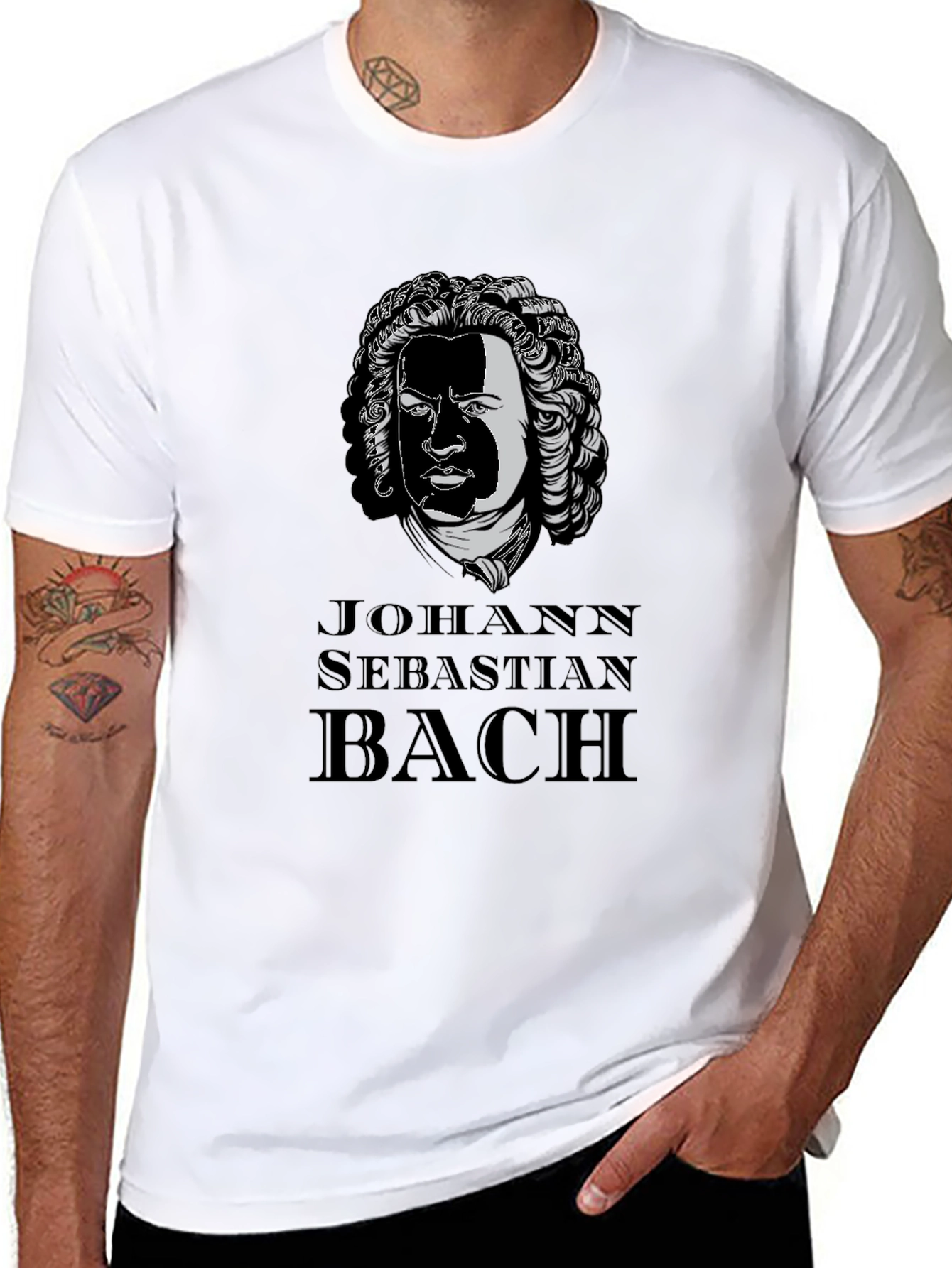 Johann Sebastian Bach Graphic Tee - Black Cotton T-Shirt