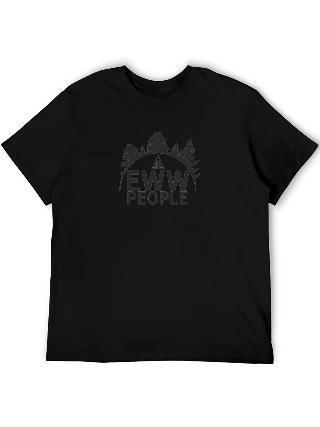 EWW People Camping Graphic Tee - Black Cotton T-Shirt