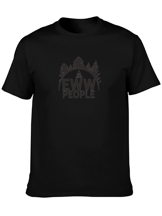 EWW People Camping Graphic Tee - Black Cotton T-Shirt