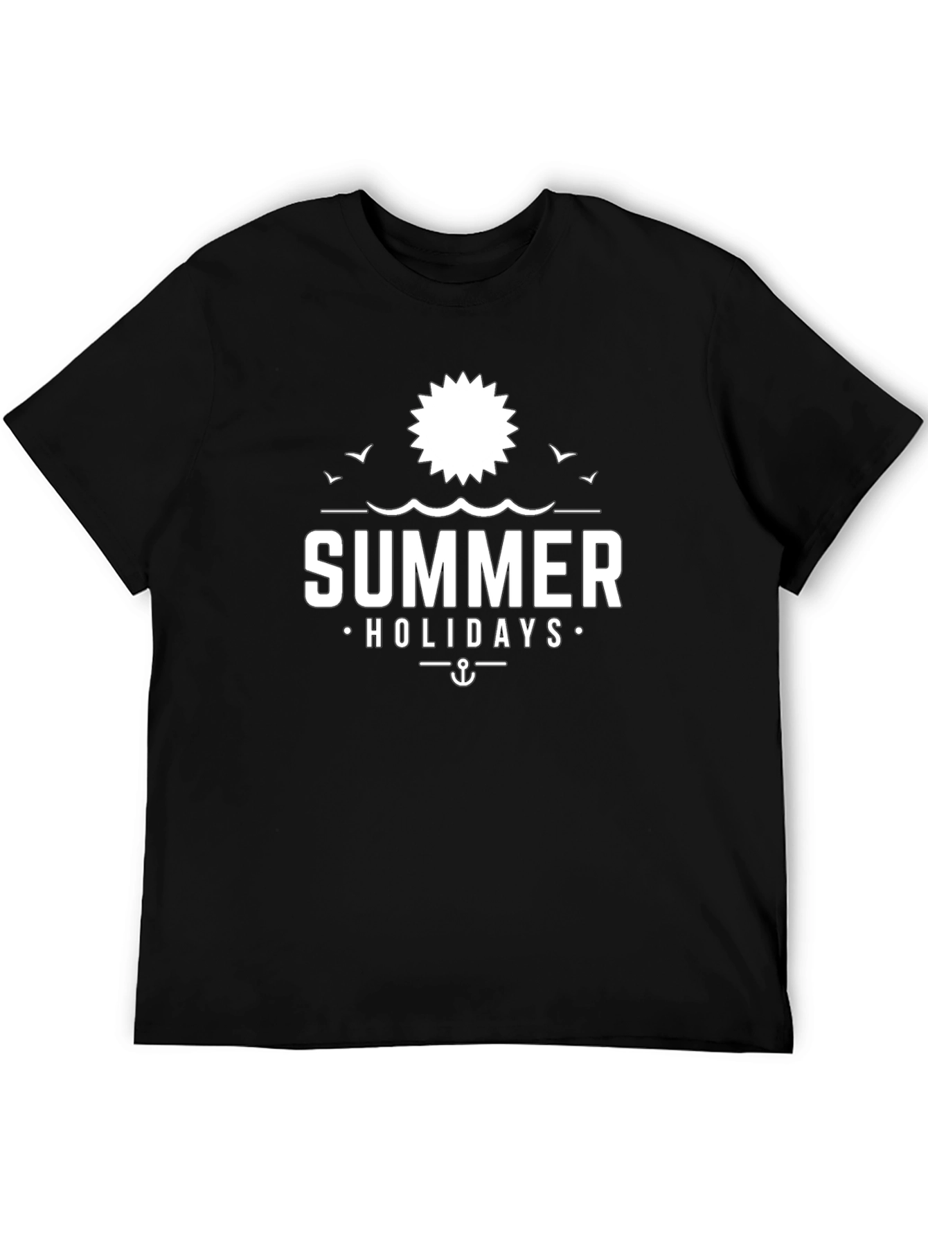 Summer Holidays Black Graphic Tee