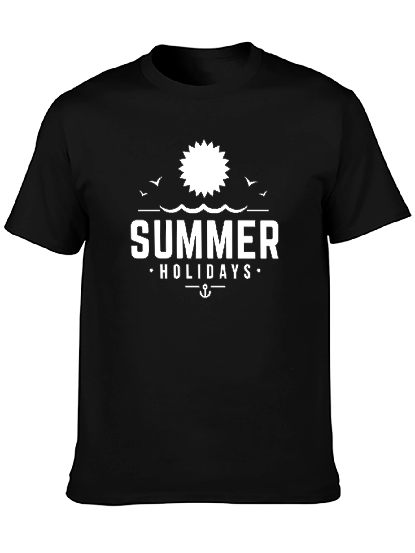 Summer Holidays Black Graphic Tee