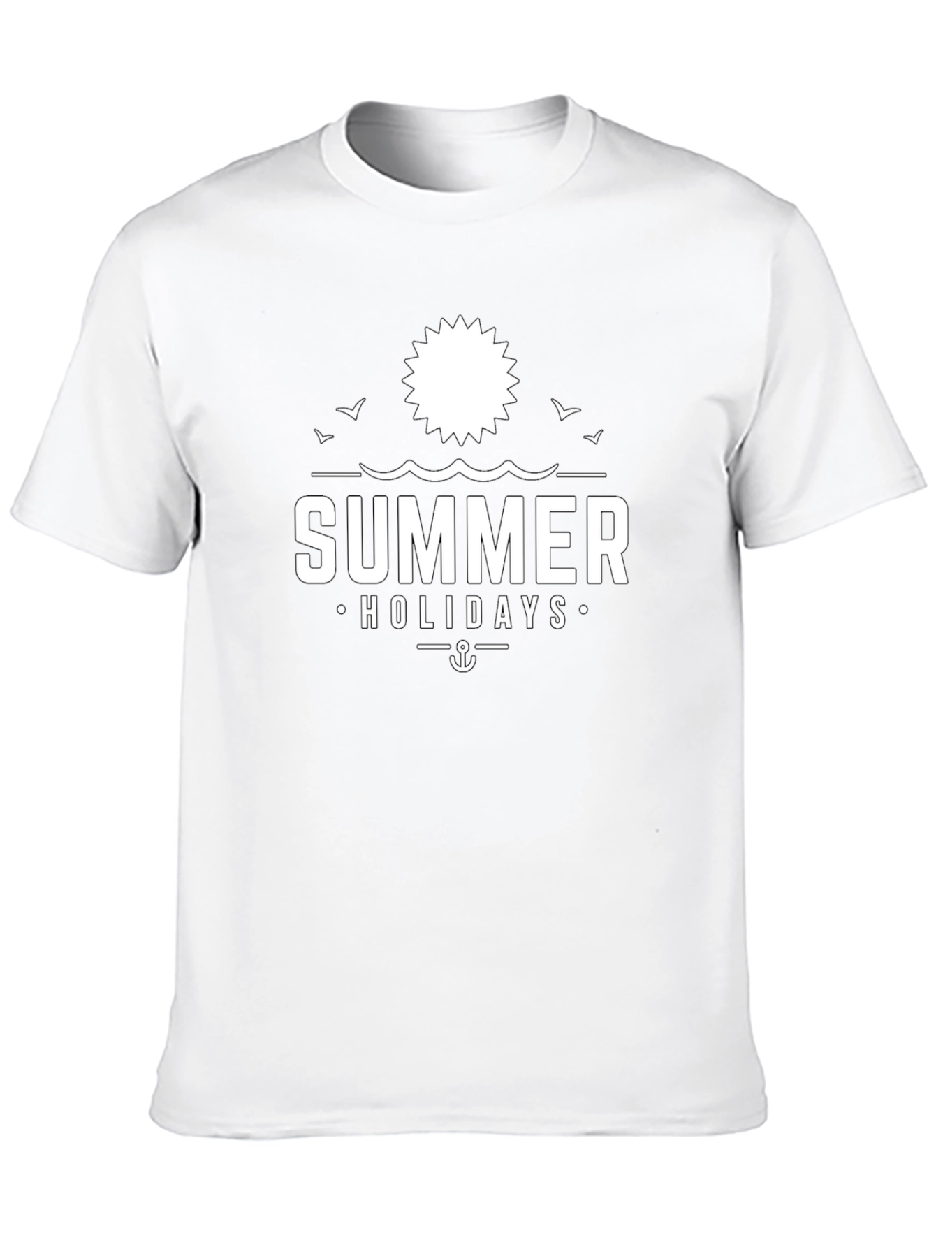 Summer Holidays Black Graphic Tee