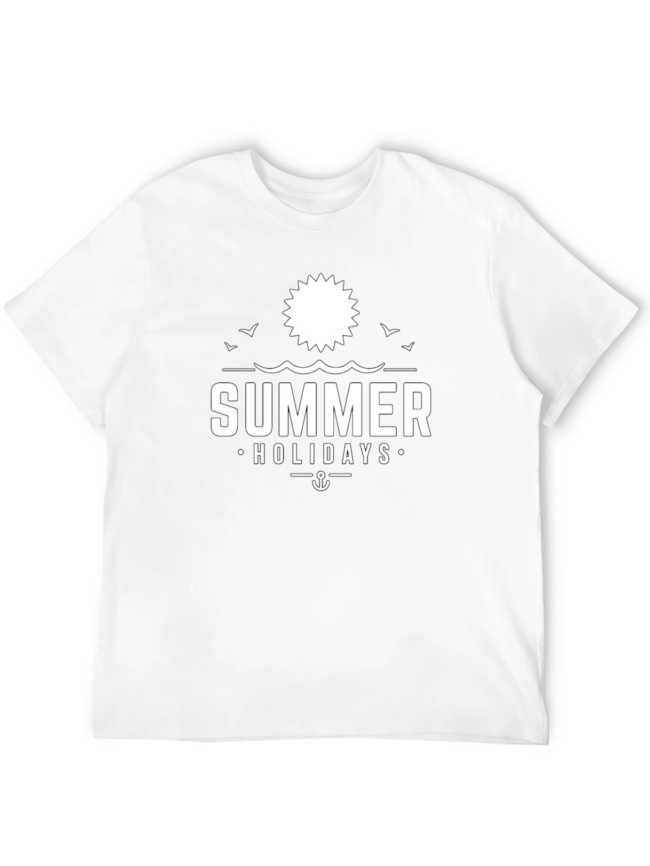 Summer Holidays Black Graphic Tee