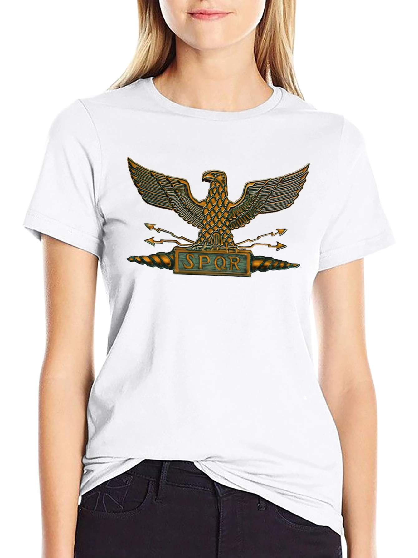 SPQR Roman Eagle T-Shirt - Black