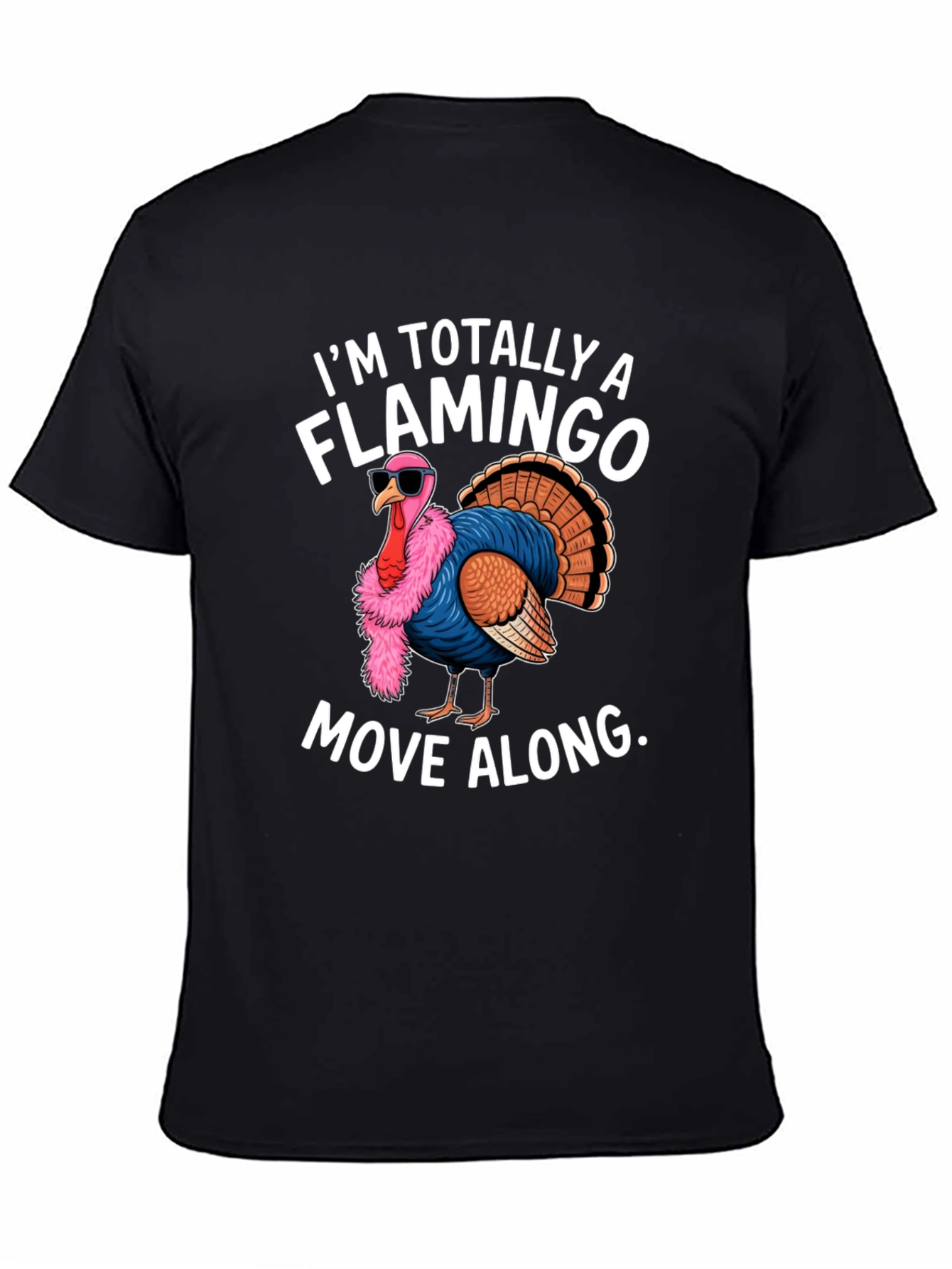 Funny Turkey Flamingo Graphic T-Shirt