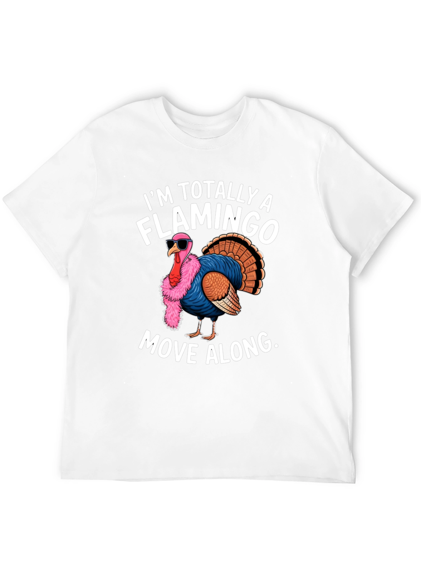 Funny Turkey Flamingo Graphic T-Shirt