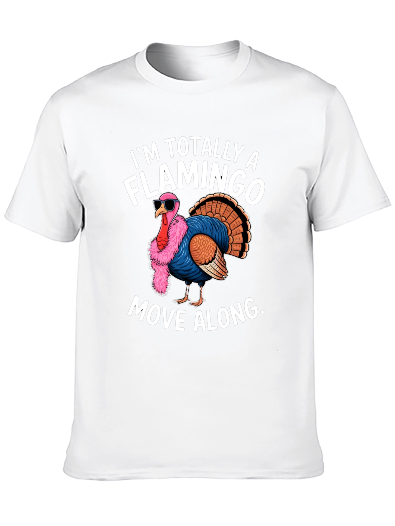 Funny Turkey Flamingo Graphic T-Shirt