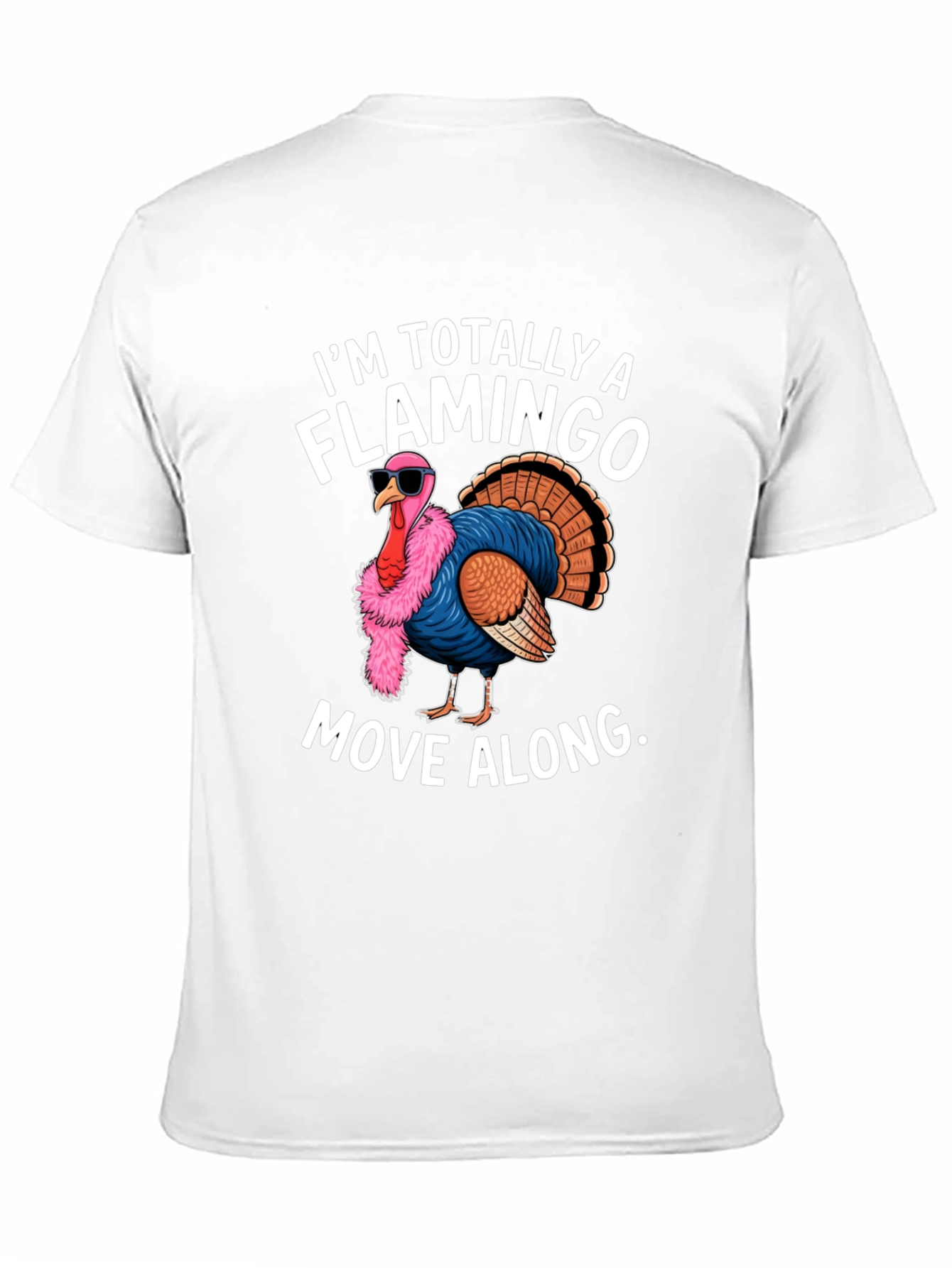 Funny Turkey Flamingo Graphic T-Shirt