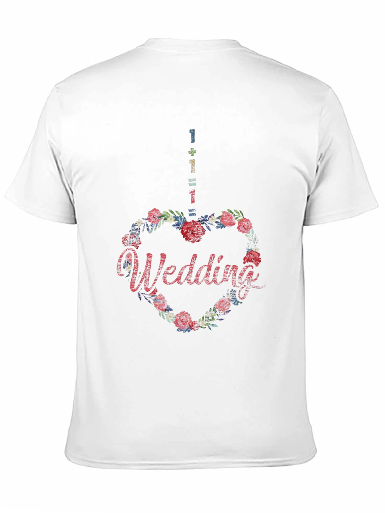 Floral Heart Wedding T-Shirt - Unique Design