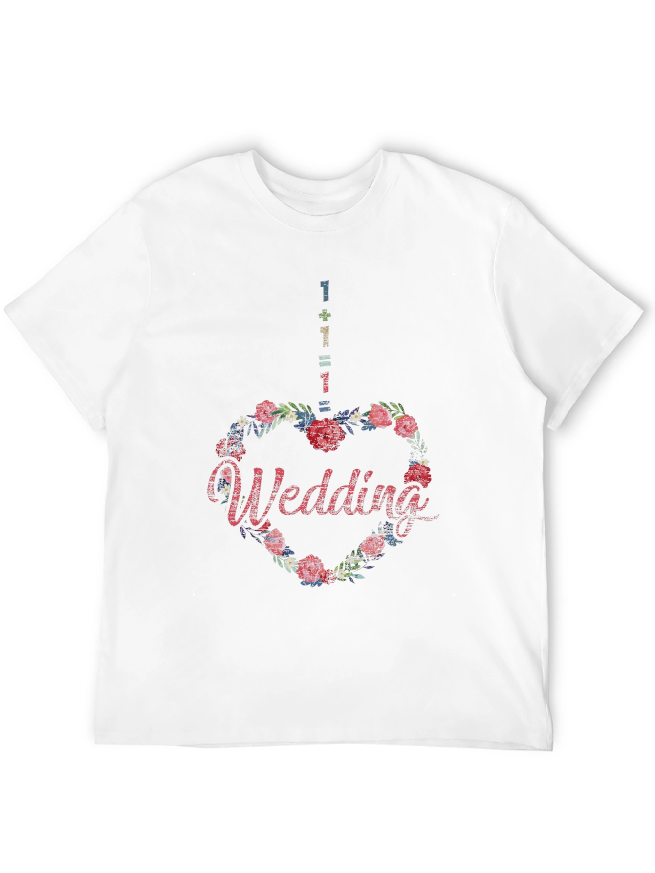 Floral Heart Wedding T-Shirt - Unique Design