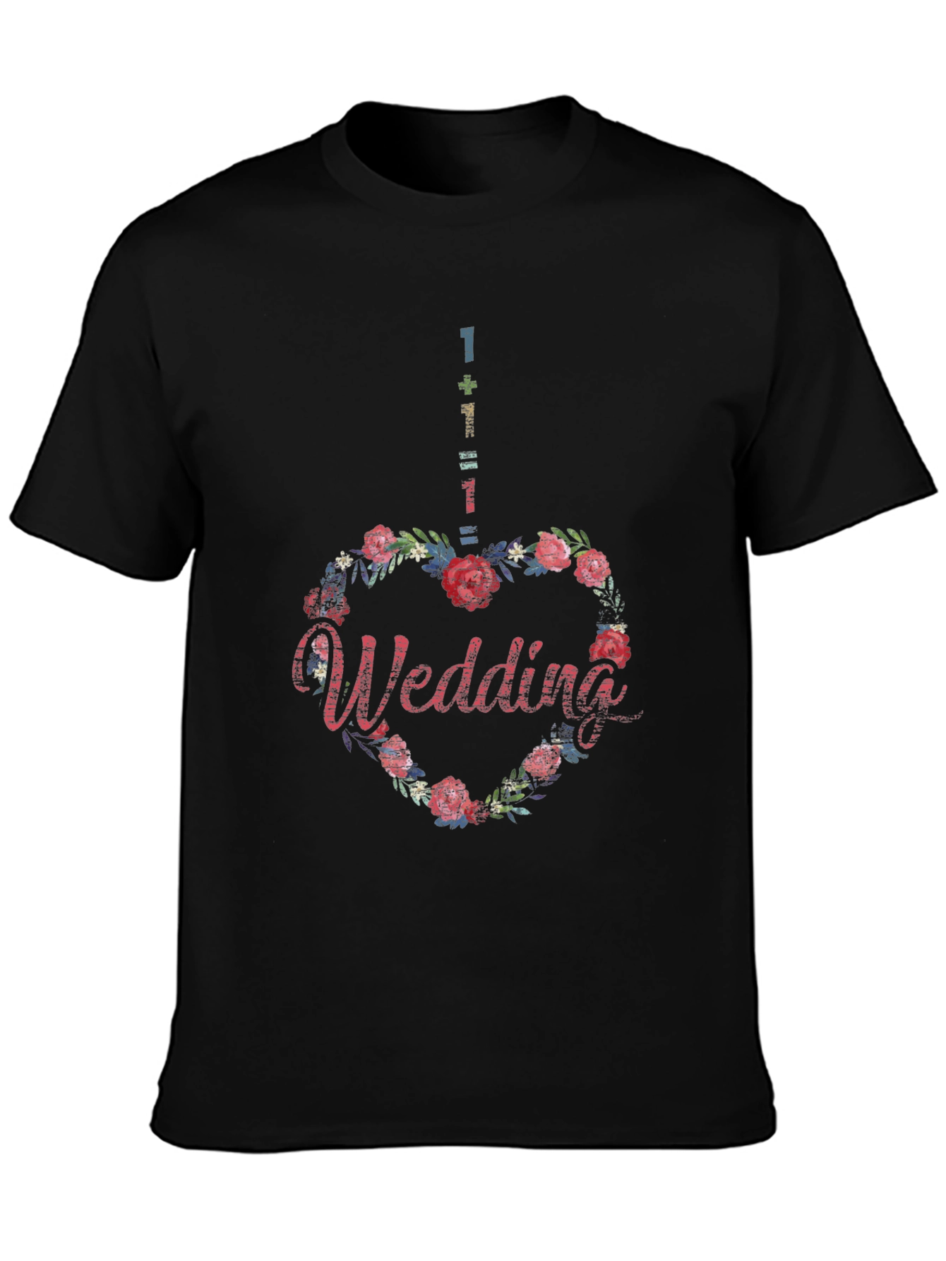Floral Heart Wedding T-Shirt - Unique Design