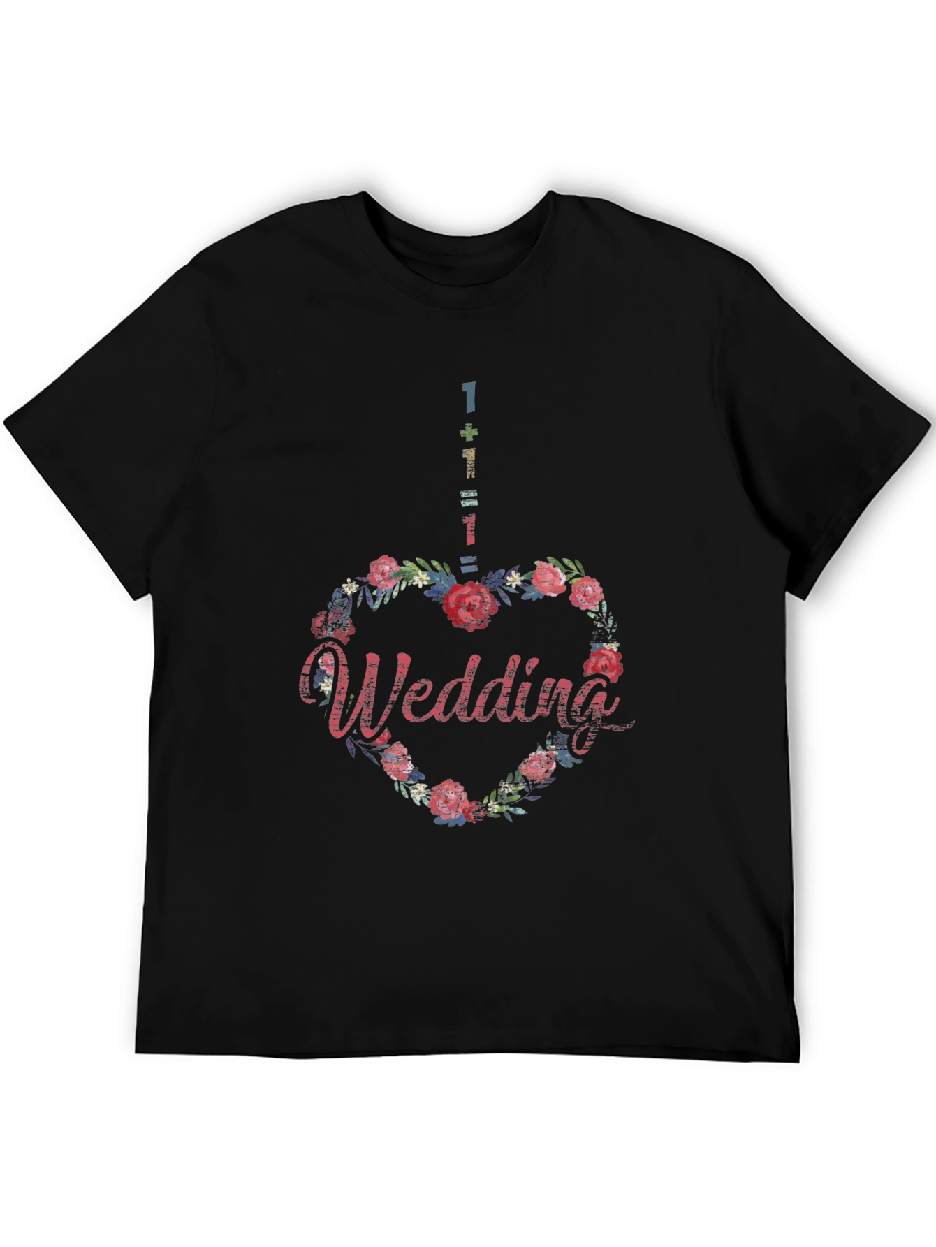 Floral Heart Wedding T-Shirt - Unique Design