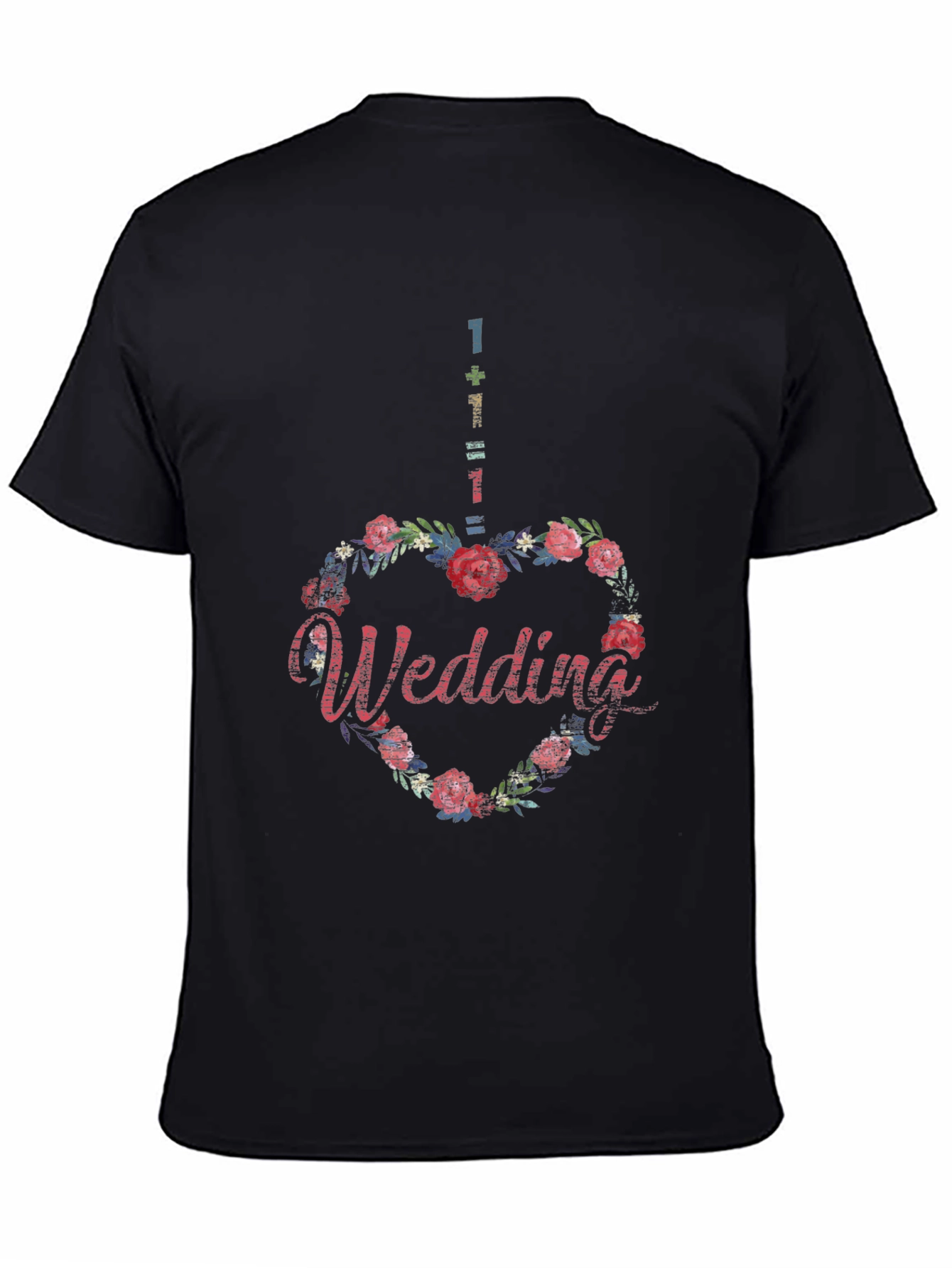 Floral Heart Wedding T-Shirt - Unique Design