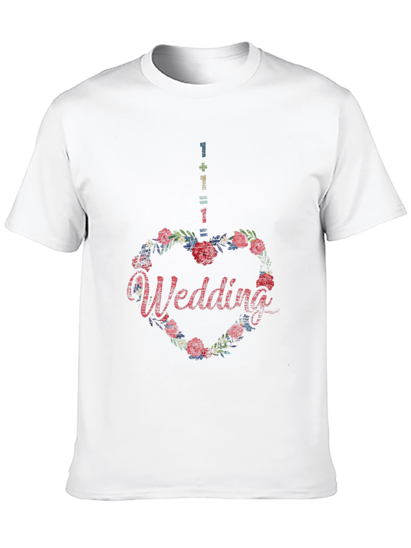 Floral Heart Wedding T-Shirt - Unique Design
