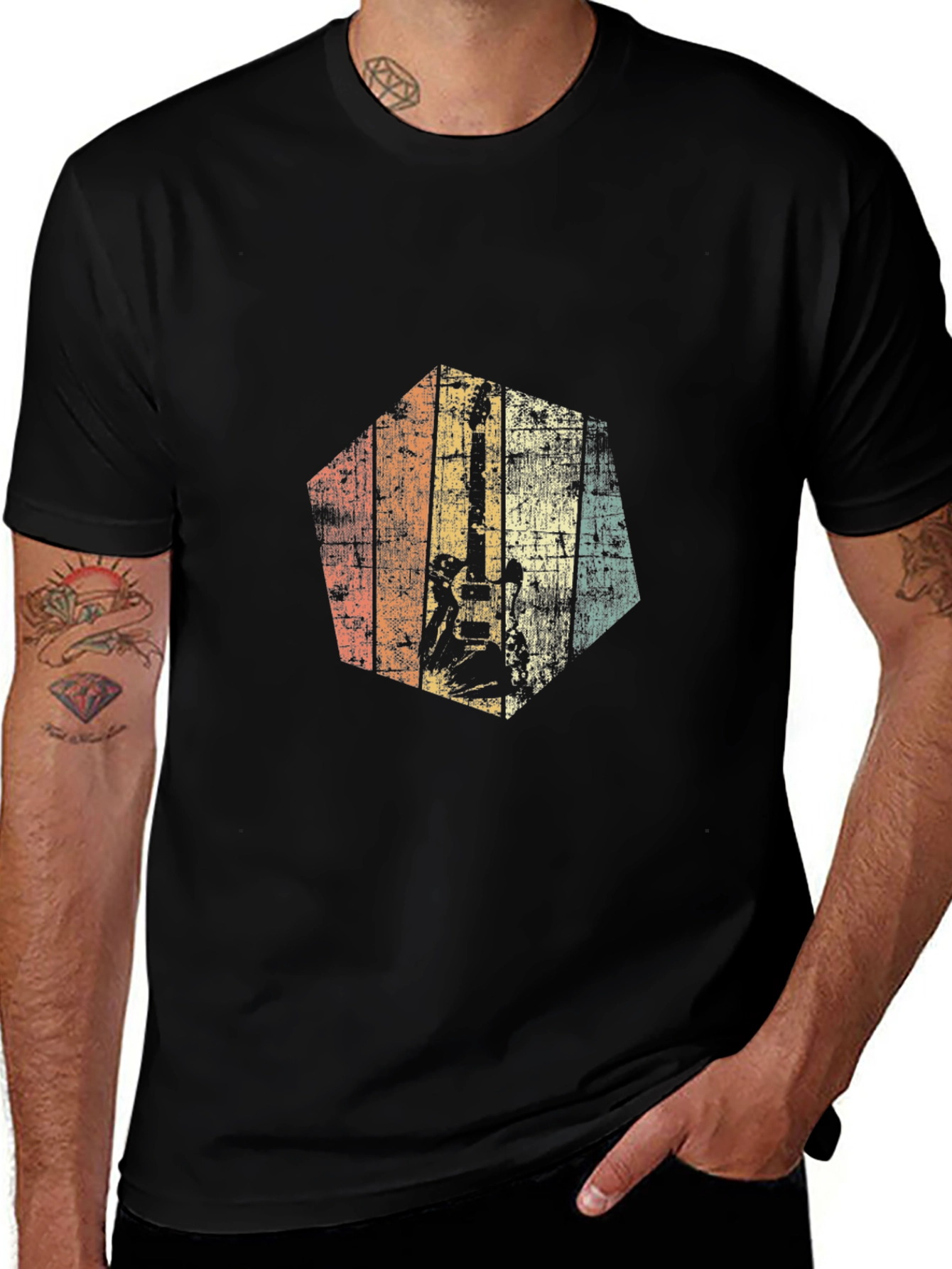 Retro Guitarist Graphic T-Shirt