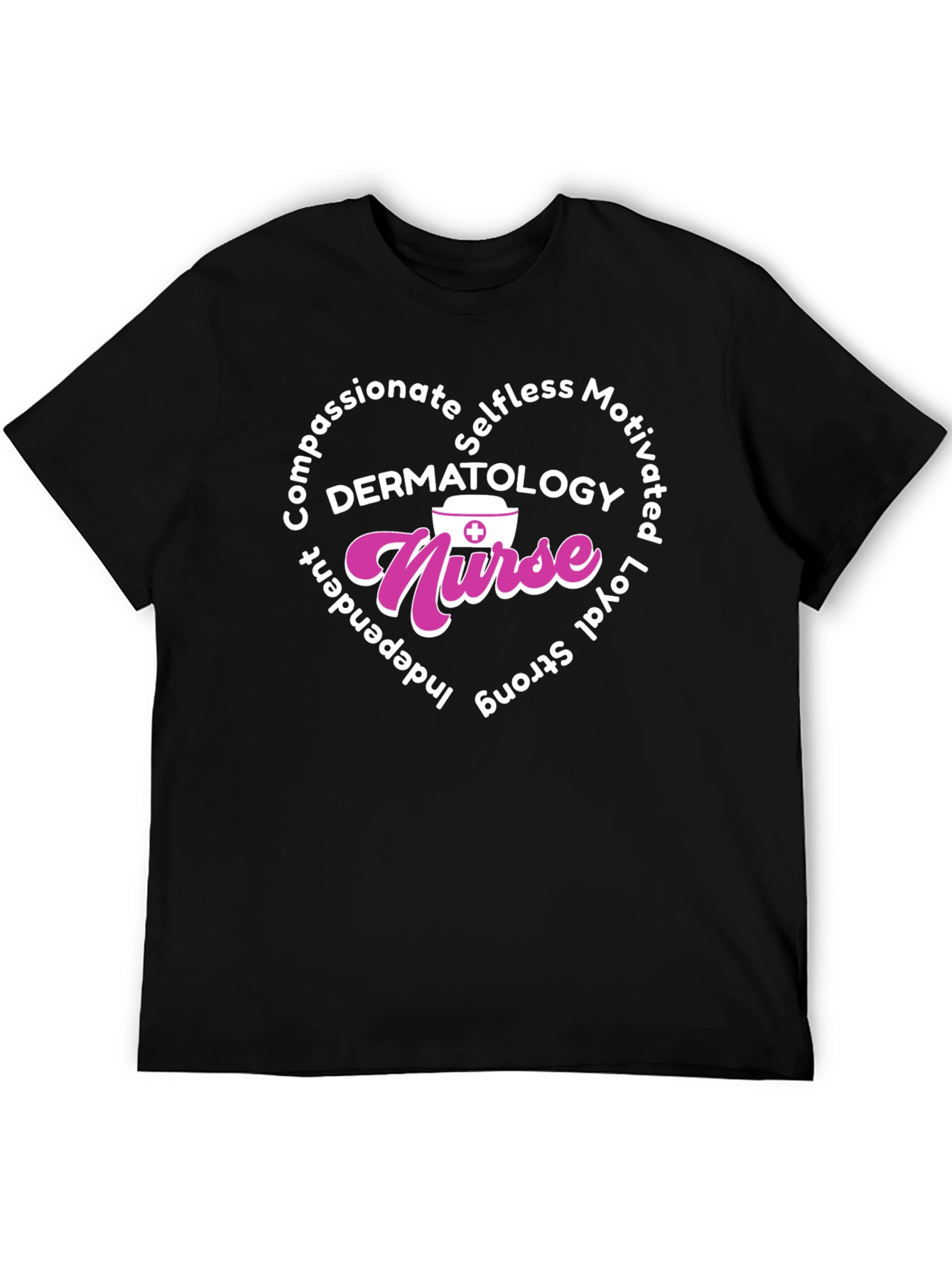 Dermatology Nurse Heart Graphic T-Shirt