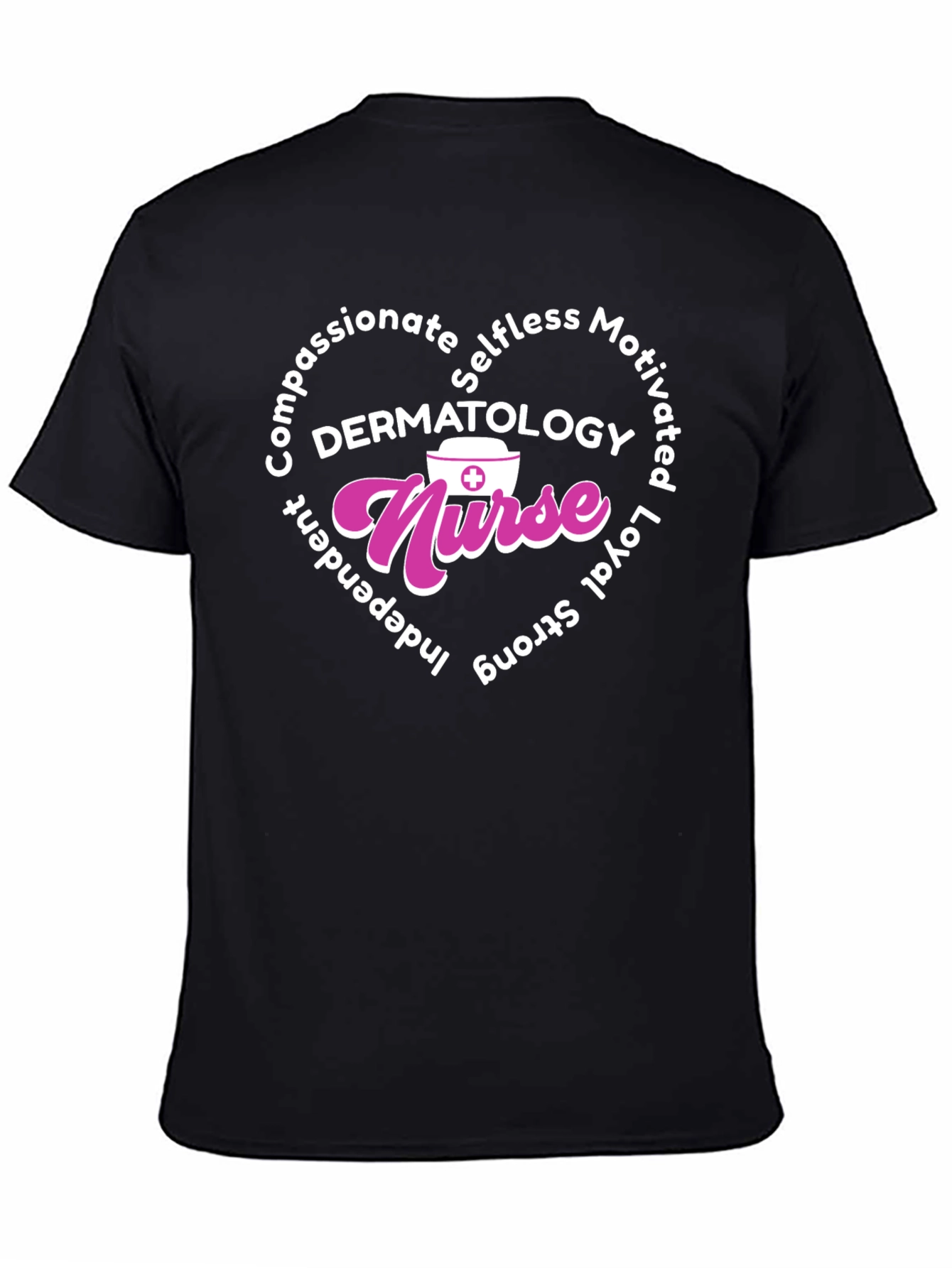 Dermatology Nurse Heart Graphic T-Shirt