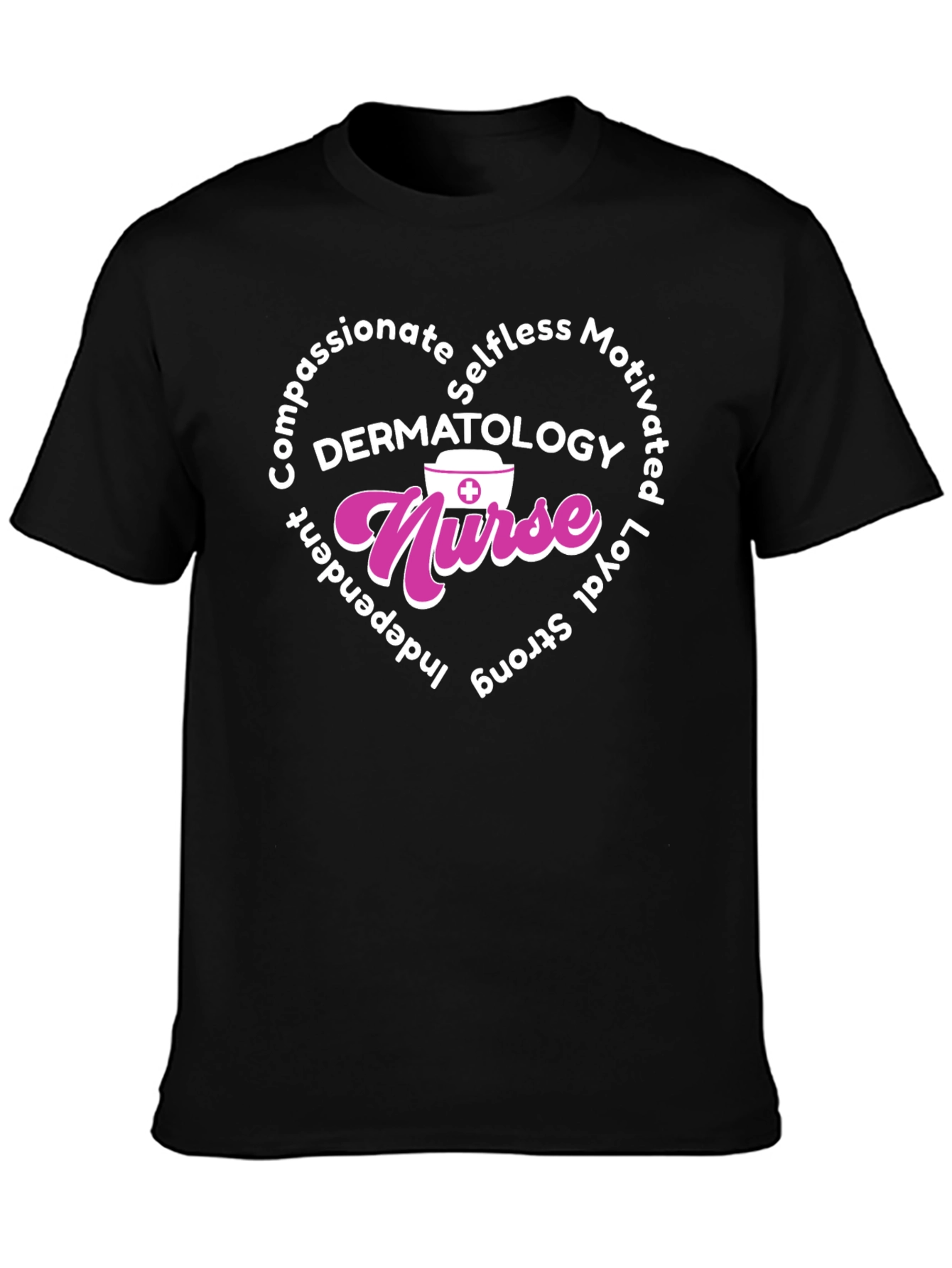 Dermatology Nurse Heart Graphic T-Shirt