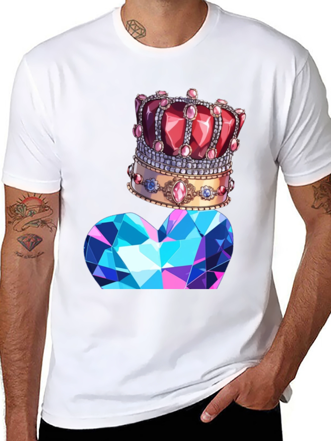 Crown & Diamond T-Shirt - Stylish Graphic Tee