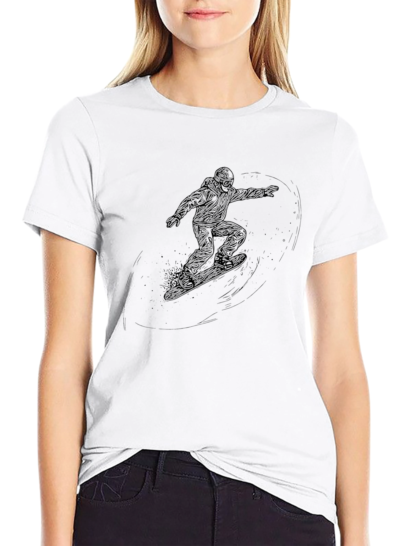Black Snowboarder Graphic T-Shirt - Mens