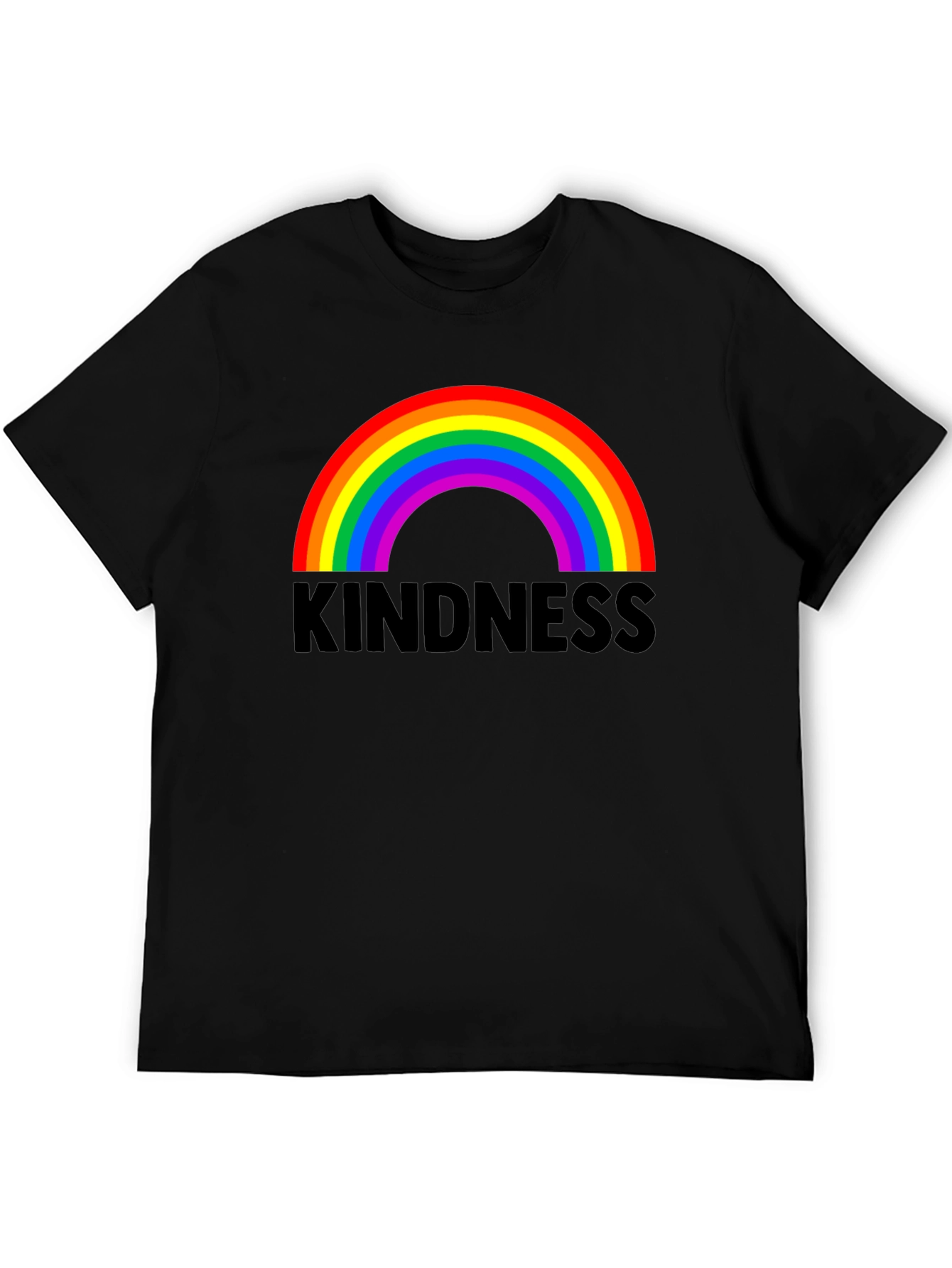 Kindness Rainbow Graphic Tee - Black
