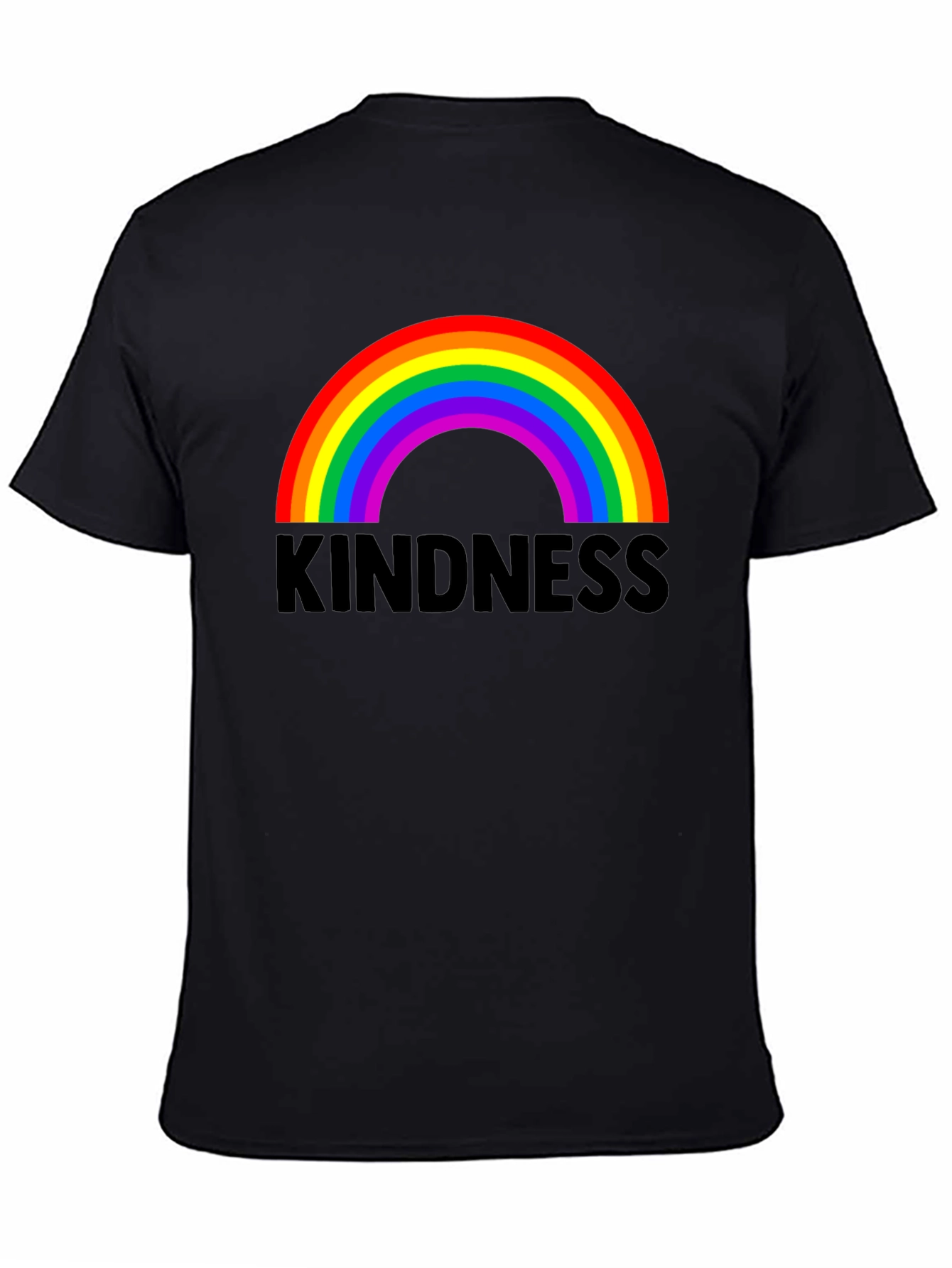 Kindness Rainbow Graphic Tee - Black