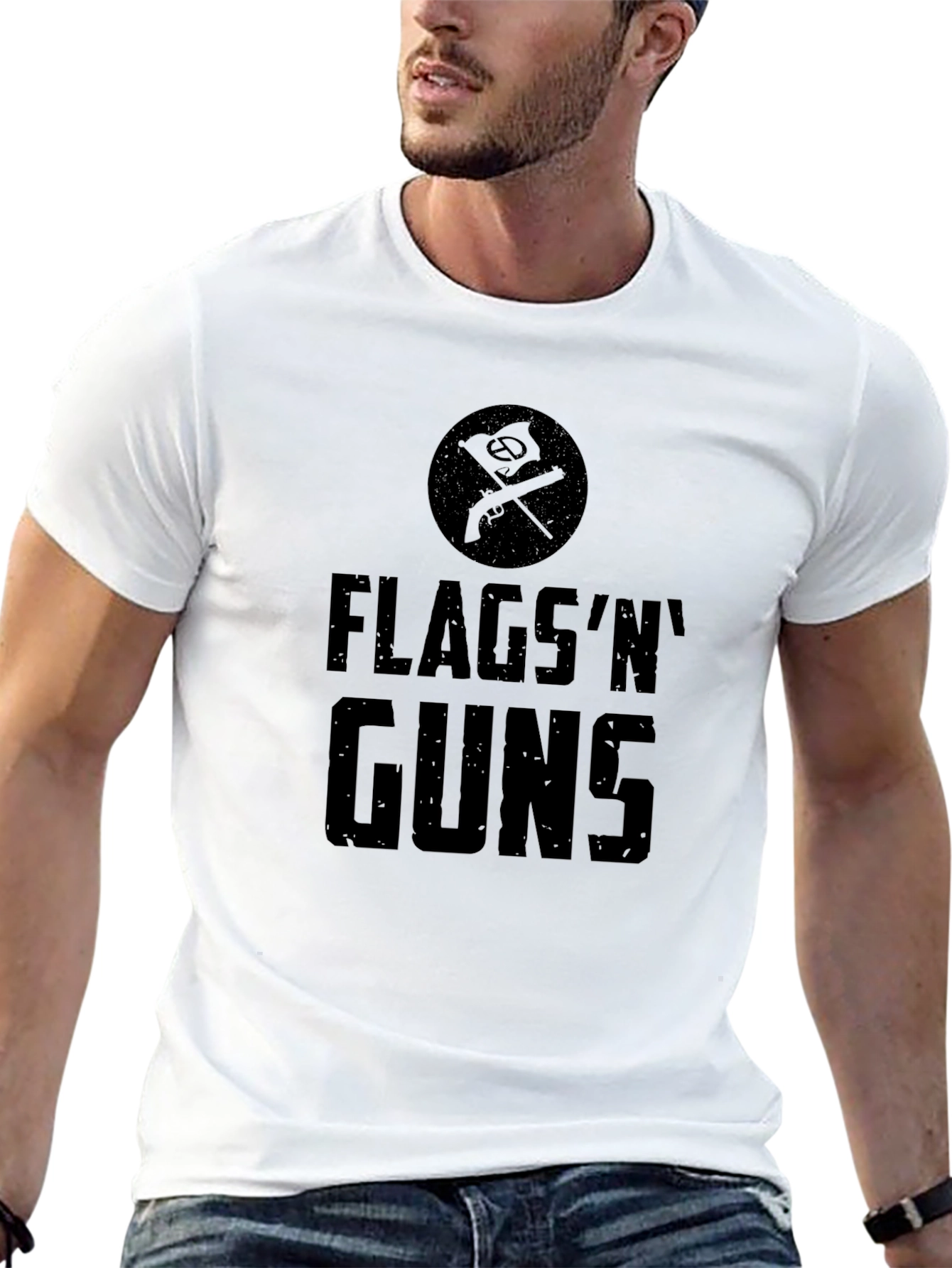 FlagsnGuns Black T-Shirt