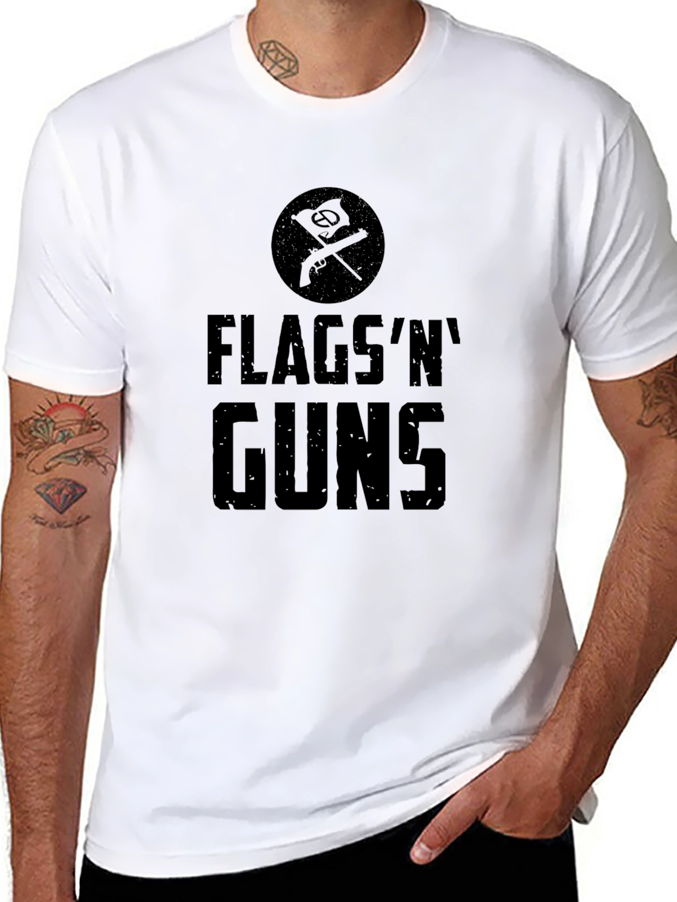 FlagsnGuns Black T-Shirt