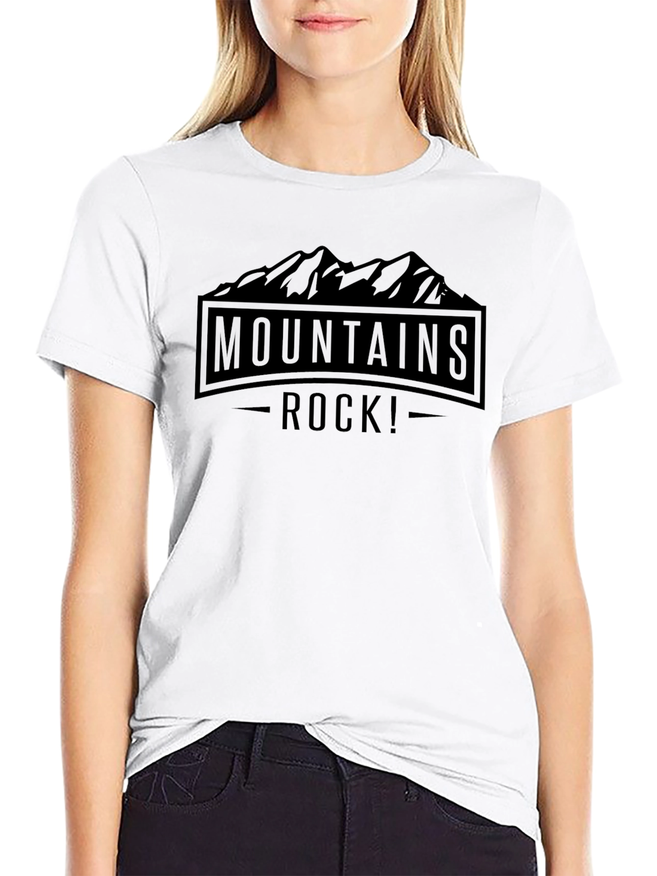 Mountains Rock Graphic Tee - Black