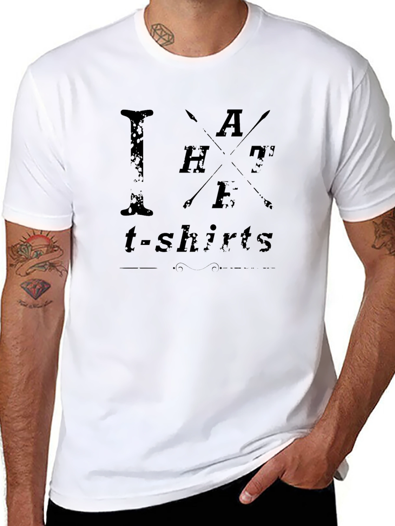 I Hate T-Shirts Distressed Graphic Tee