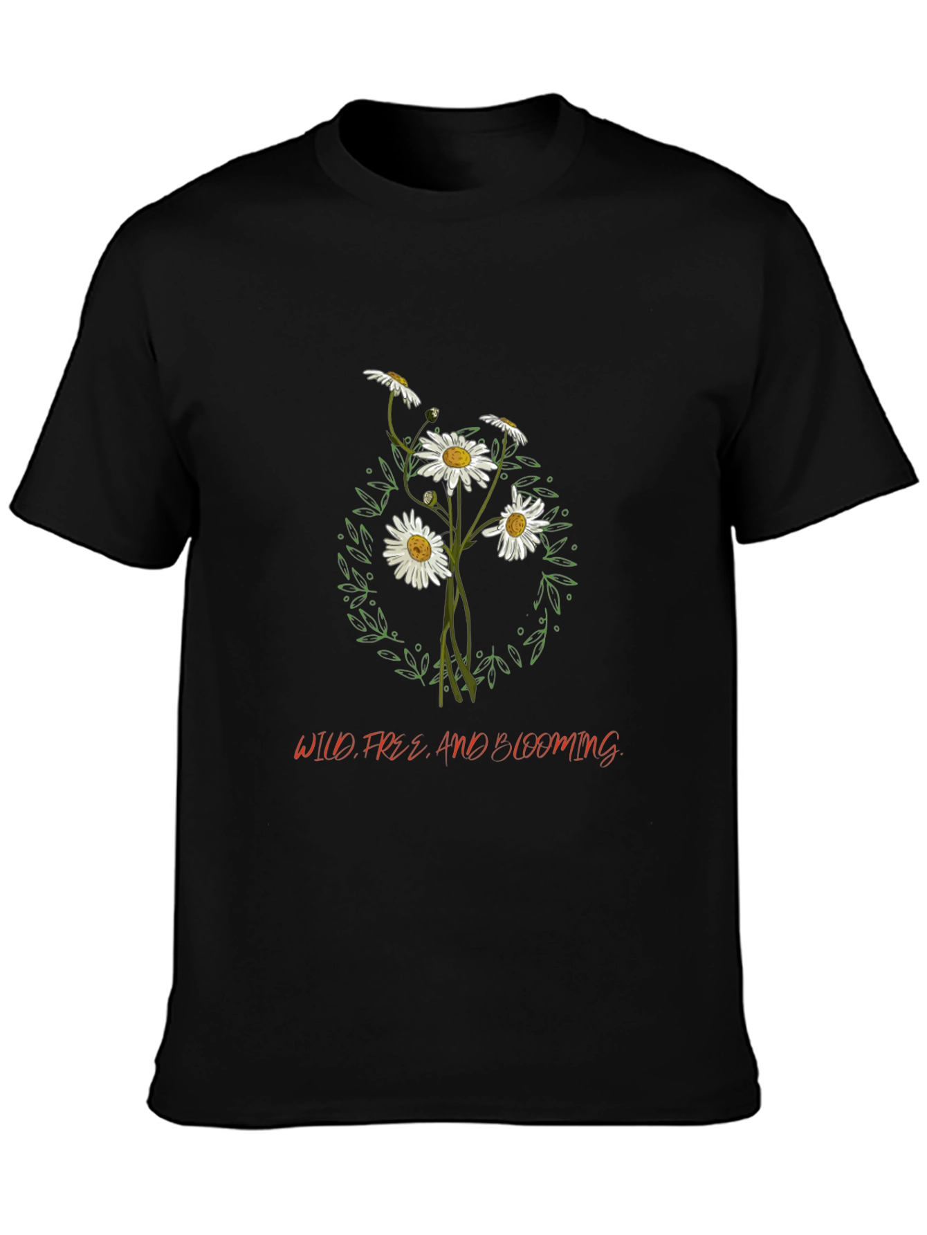 Wild Free & Blooming Graphic Tee - Black