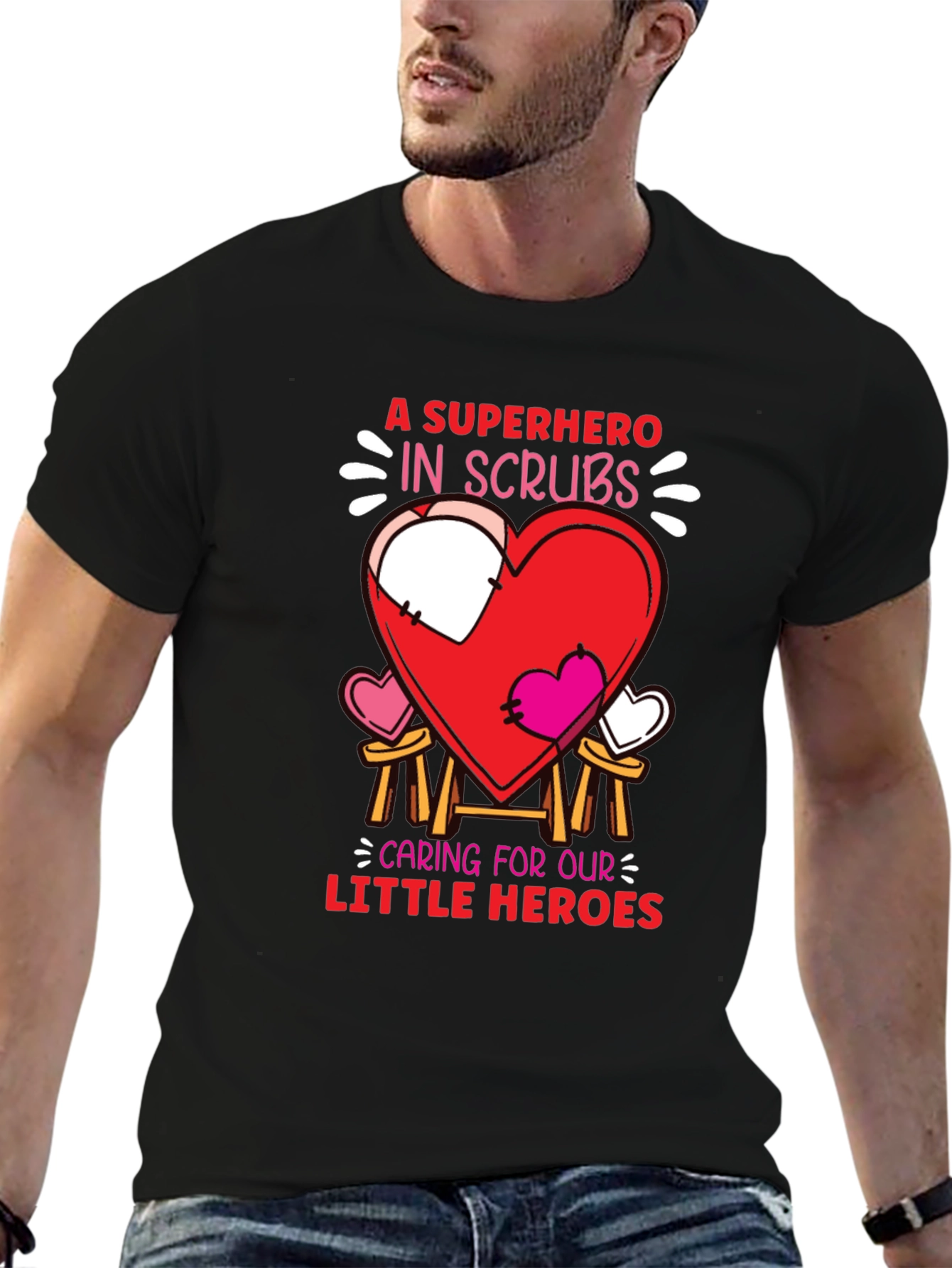 Superhero in Scrubs Graphic T-Shirt