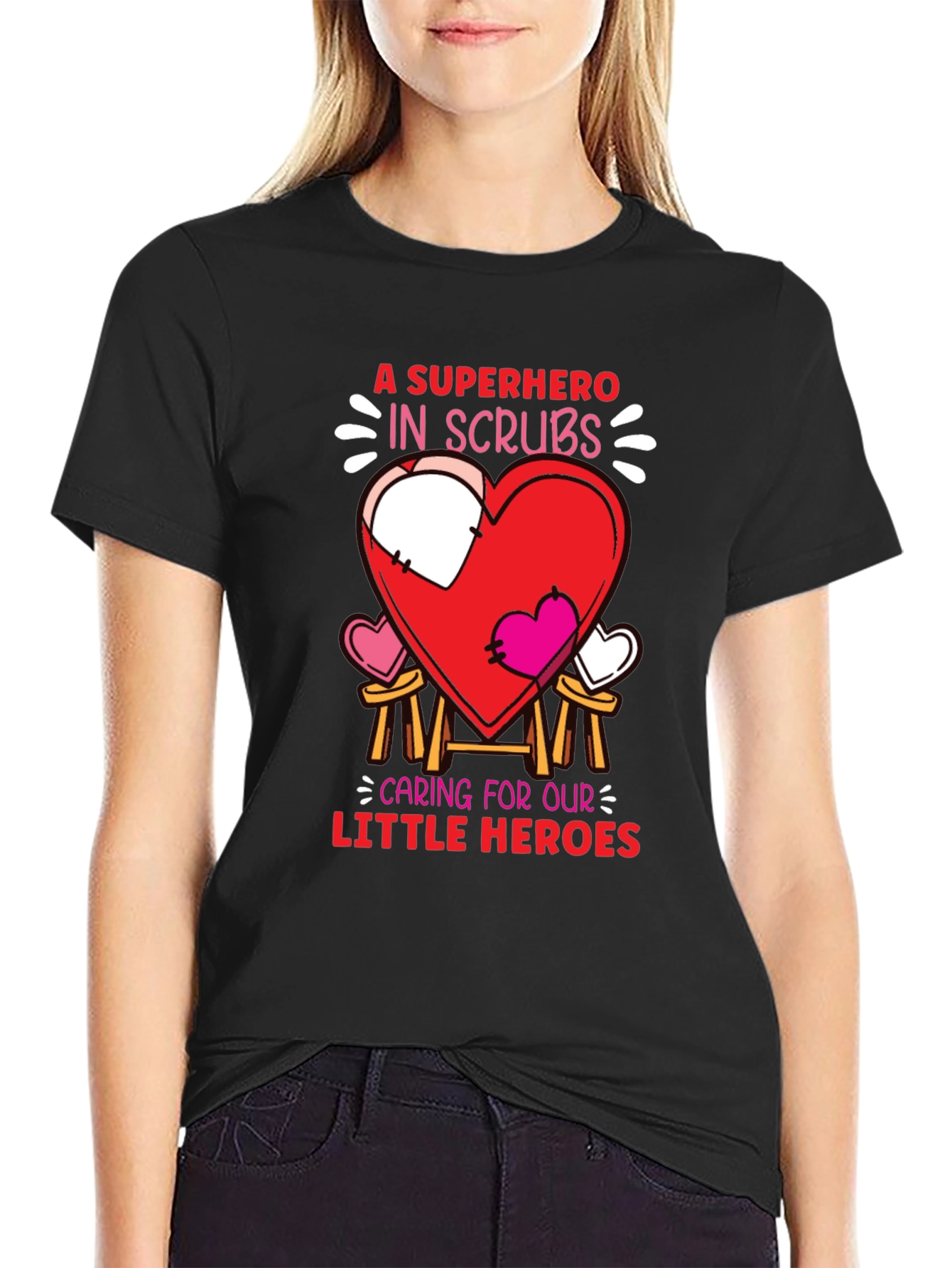 Superhero in Scrubs Graphic T-Shirt