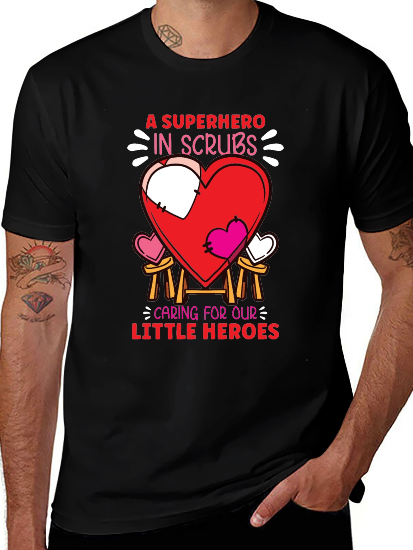 Superhero in Scrubs Graphic T-Shirt