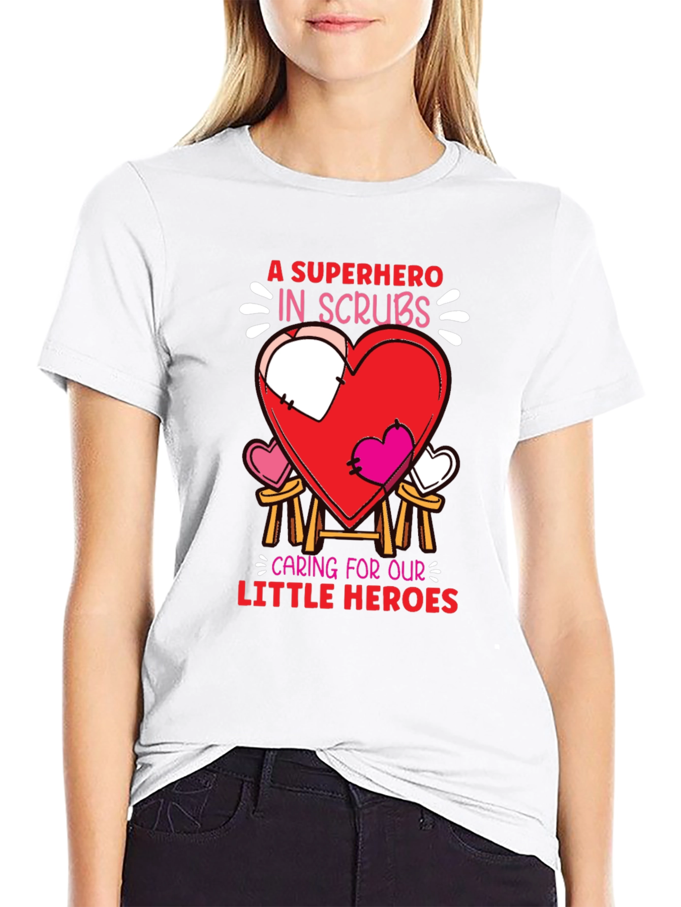 Superhero in Scrubs Graphic T-Shirt