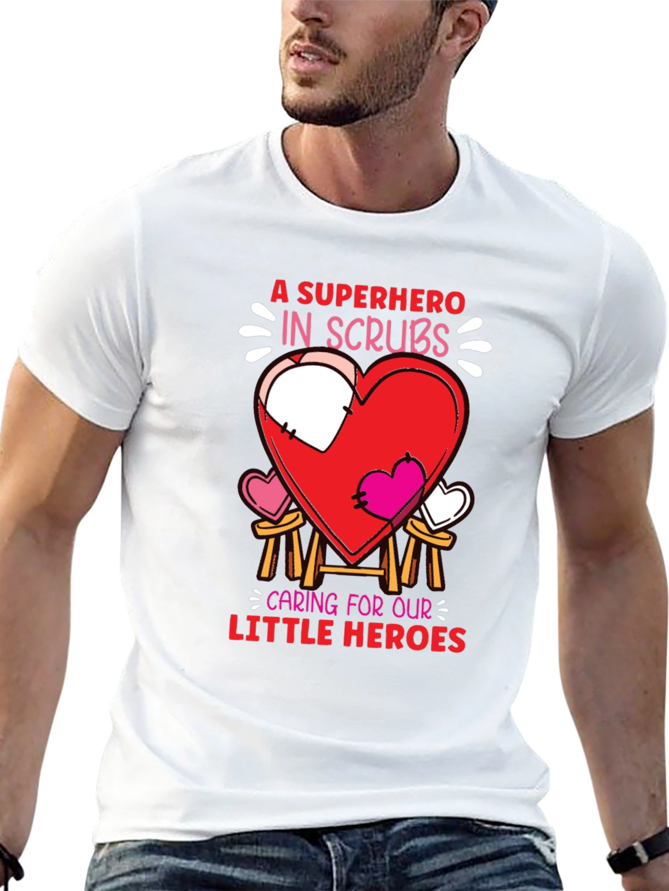 Superhero in Scrubs Graphic T-Shirt