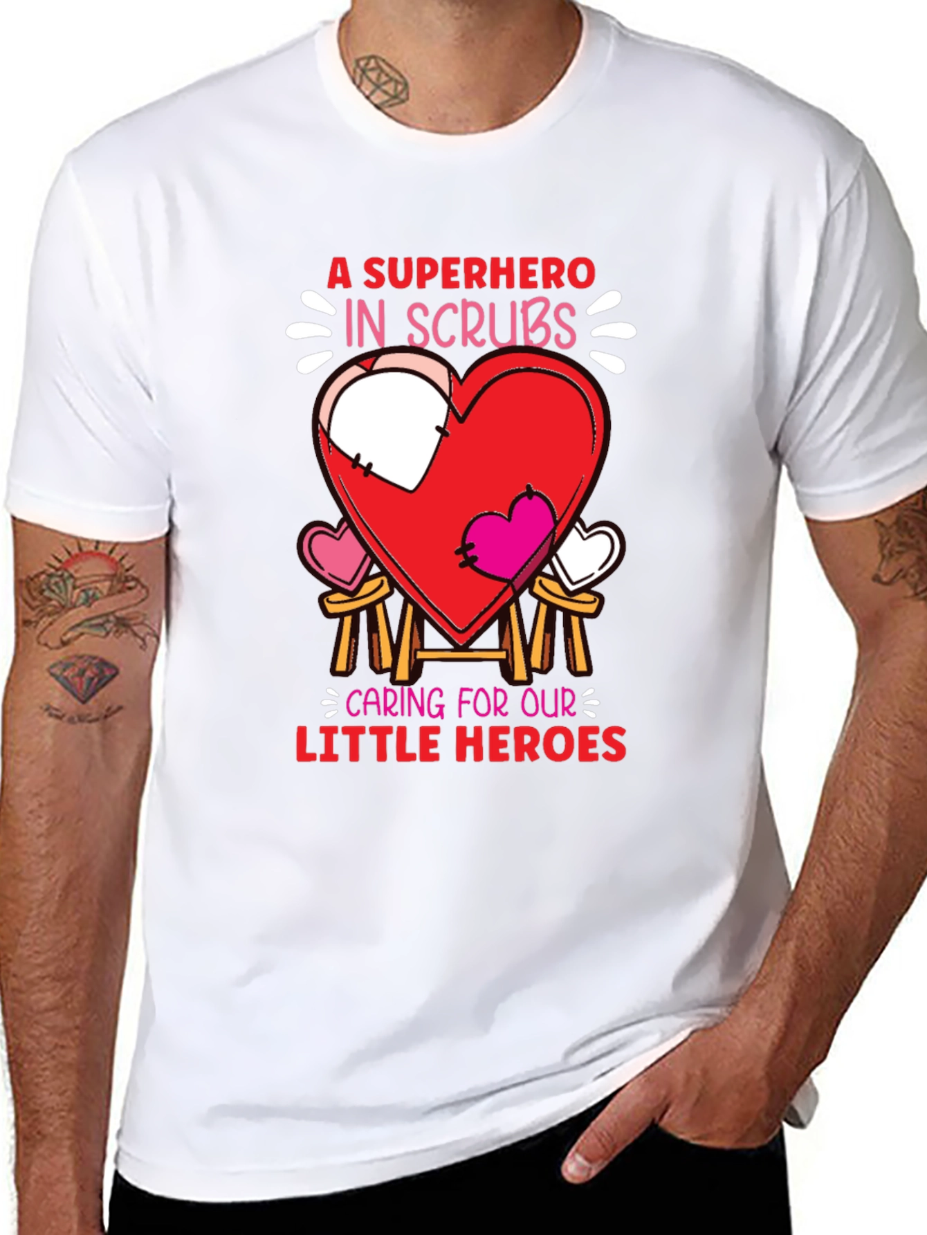 Superhero in Scrubs Graphic T-Shirt