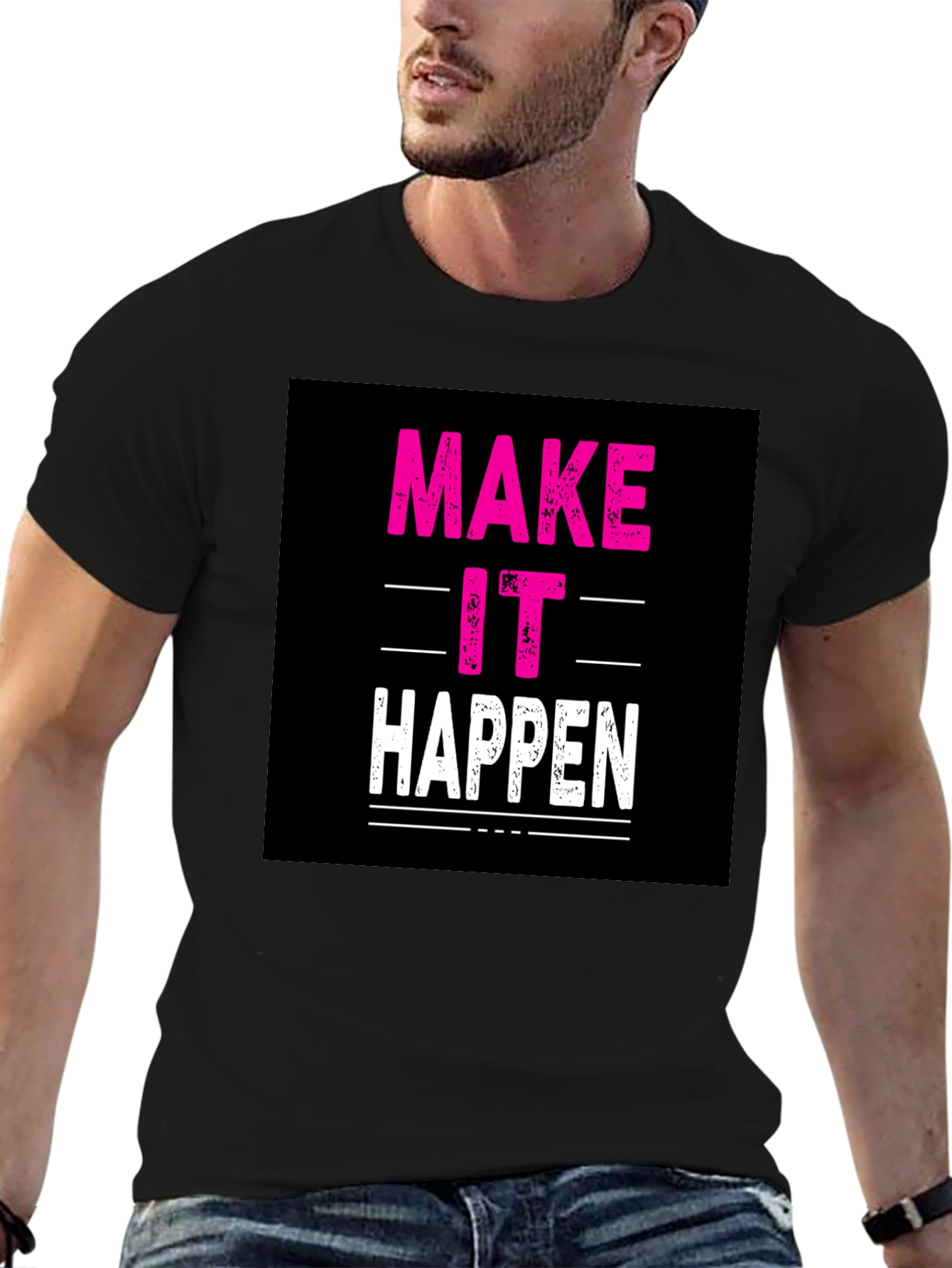 Make It Happen Black Graphic Tee
