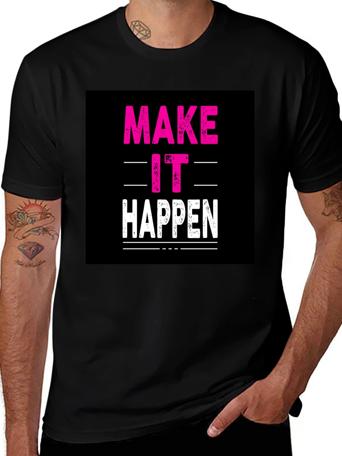 Make It Happen Black Graphic Tee