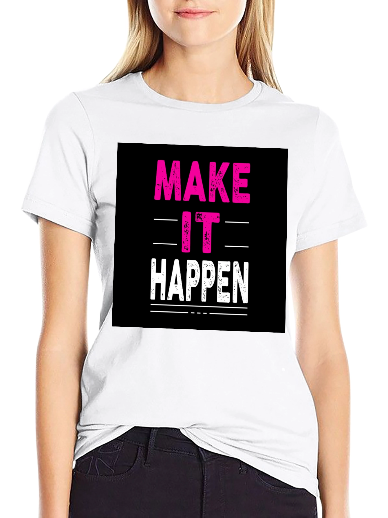 Make It Happen Black Graphic Tee