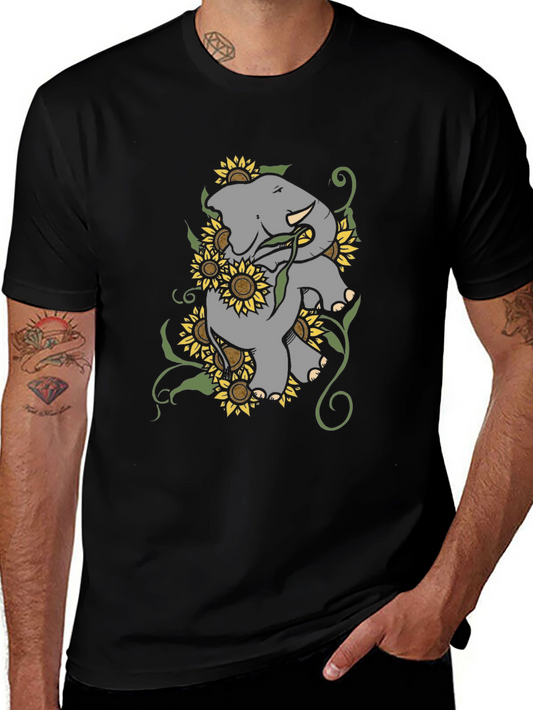 Elephant & Sunflower Graphic Tee