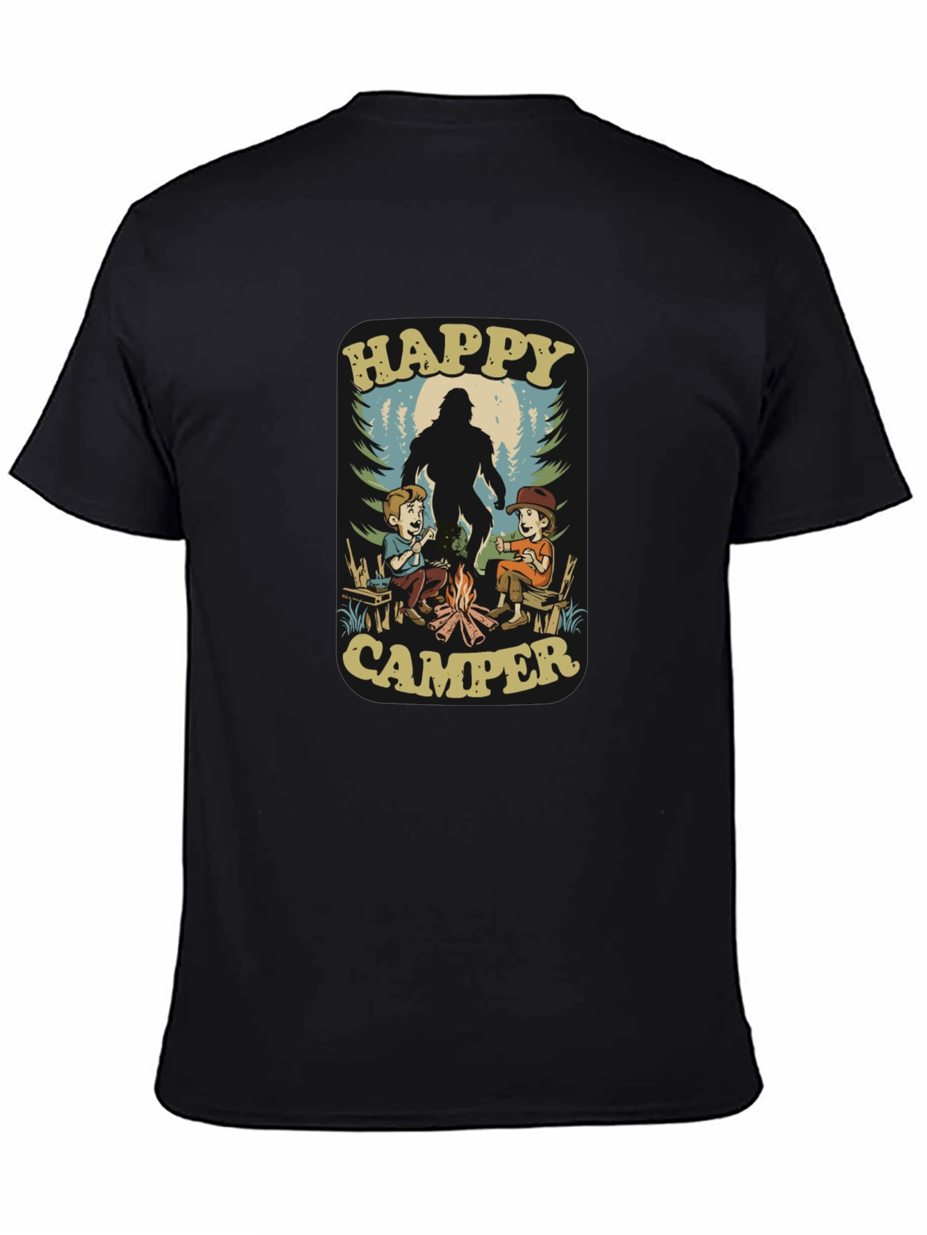 Happy Camper Bigfoot T-Shirt - Black
