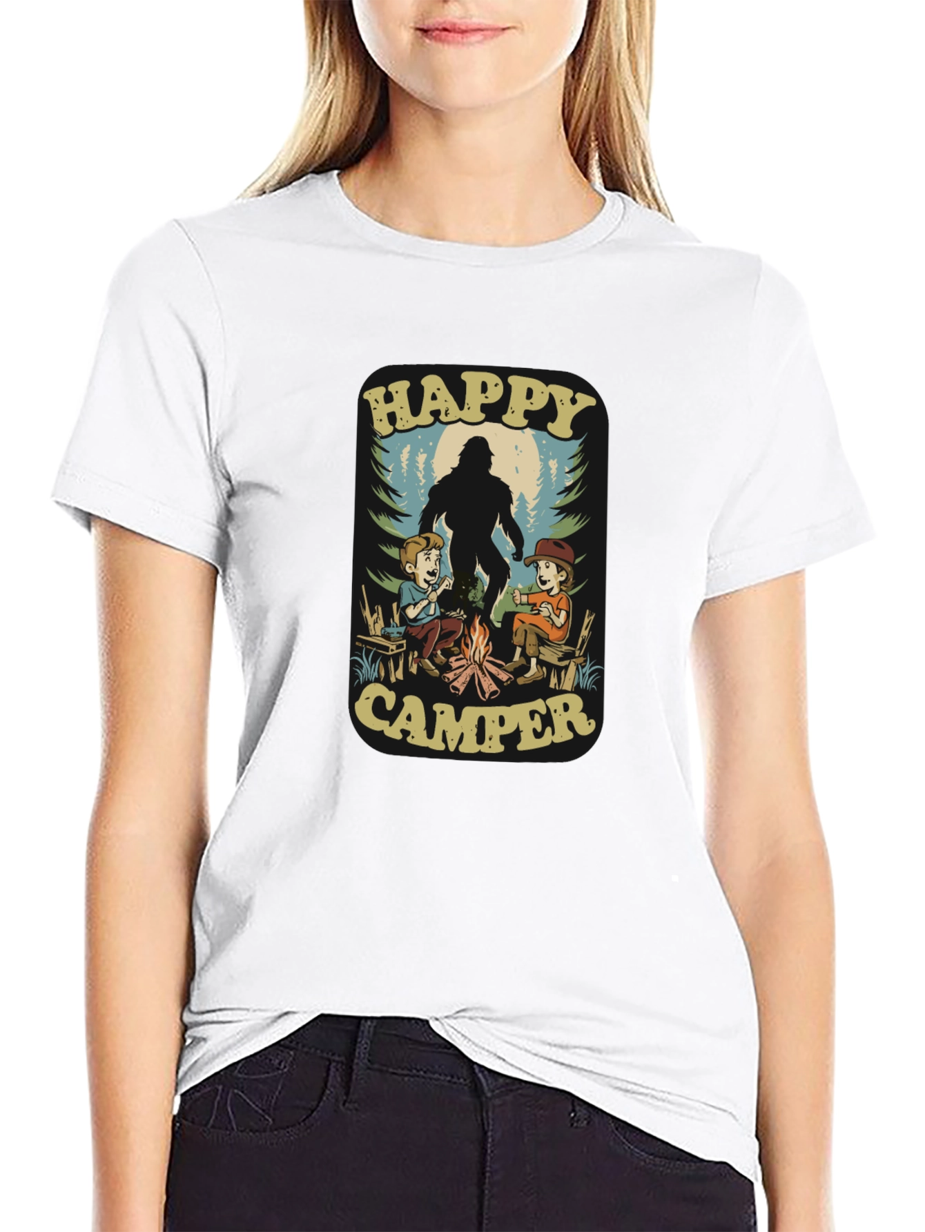 Happy Camper Bigfoot T-Shirt - Black