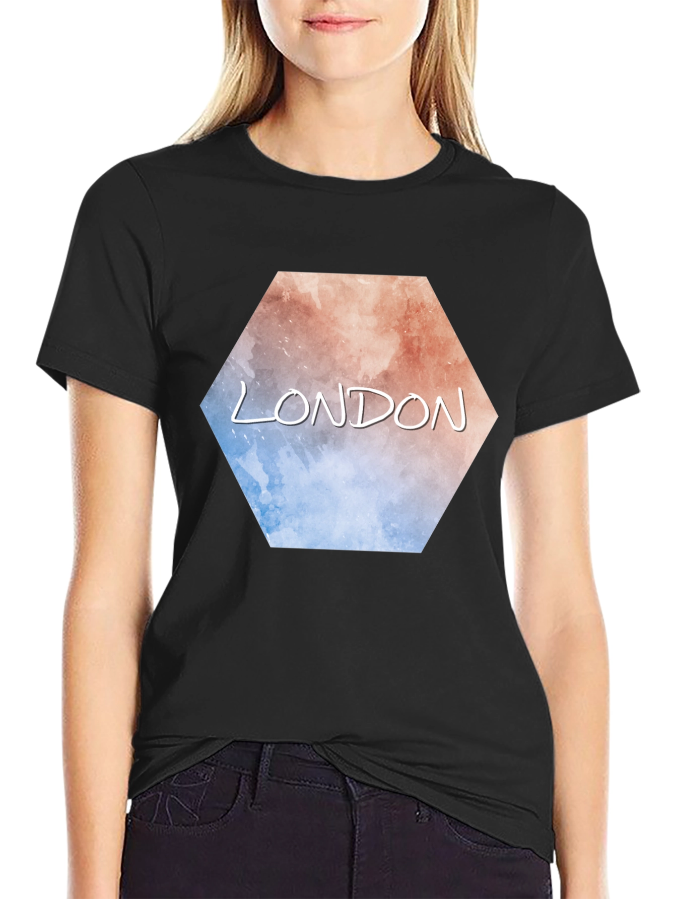 London Hexagon Graphic Black T-Shirt