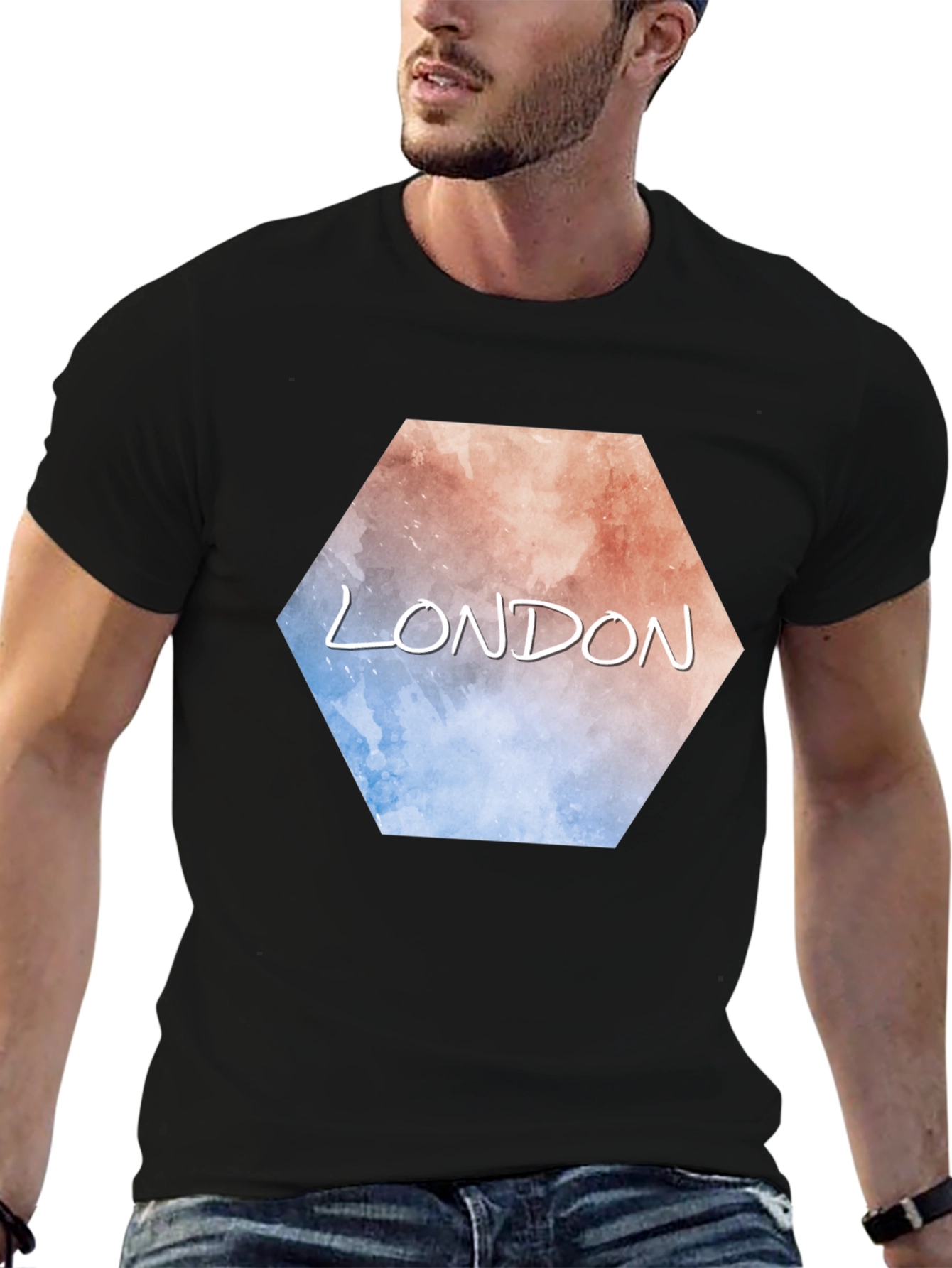 London Hexagon Graphic Black T-Shirt