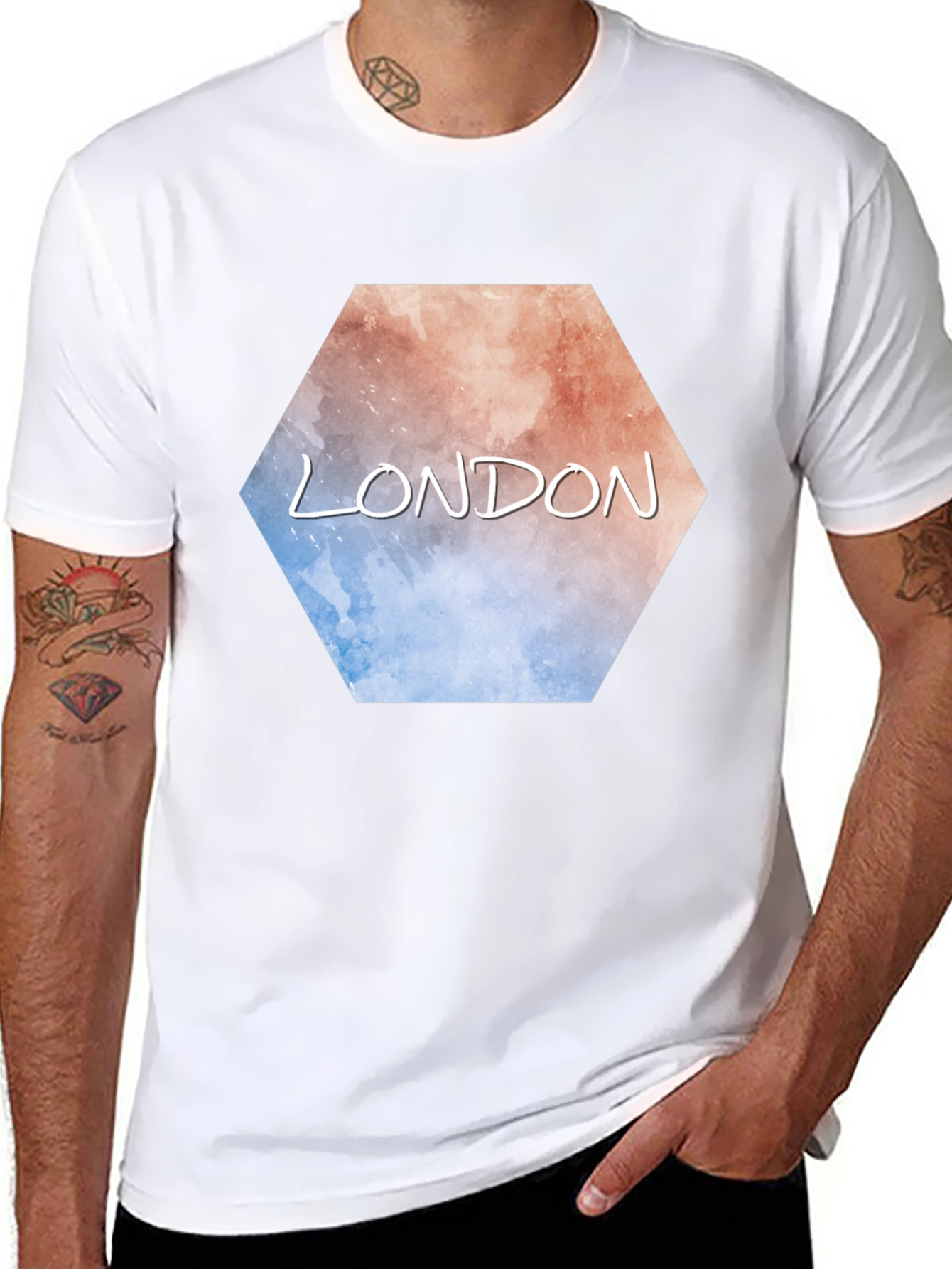 London Hexagon Graphic Black T-Shirt