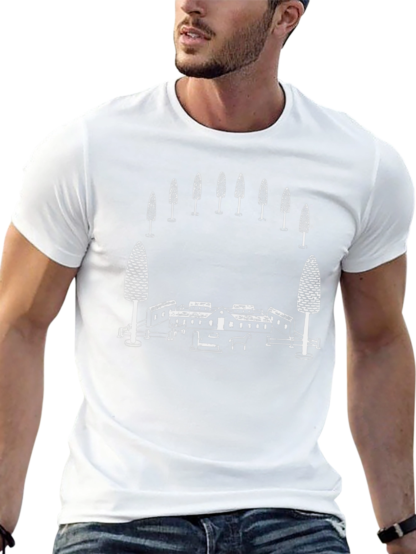 Black Tee with Unique Farmhouse Graphic